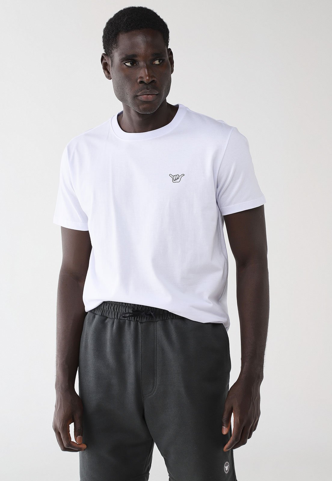 Camiseta Masculina Hang Loose Shaka Branca