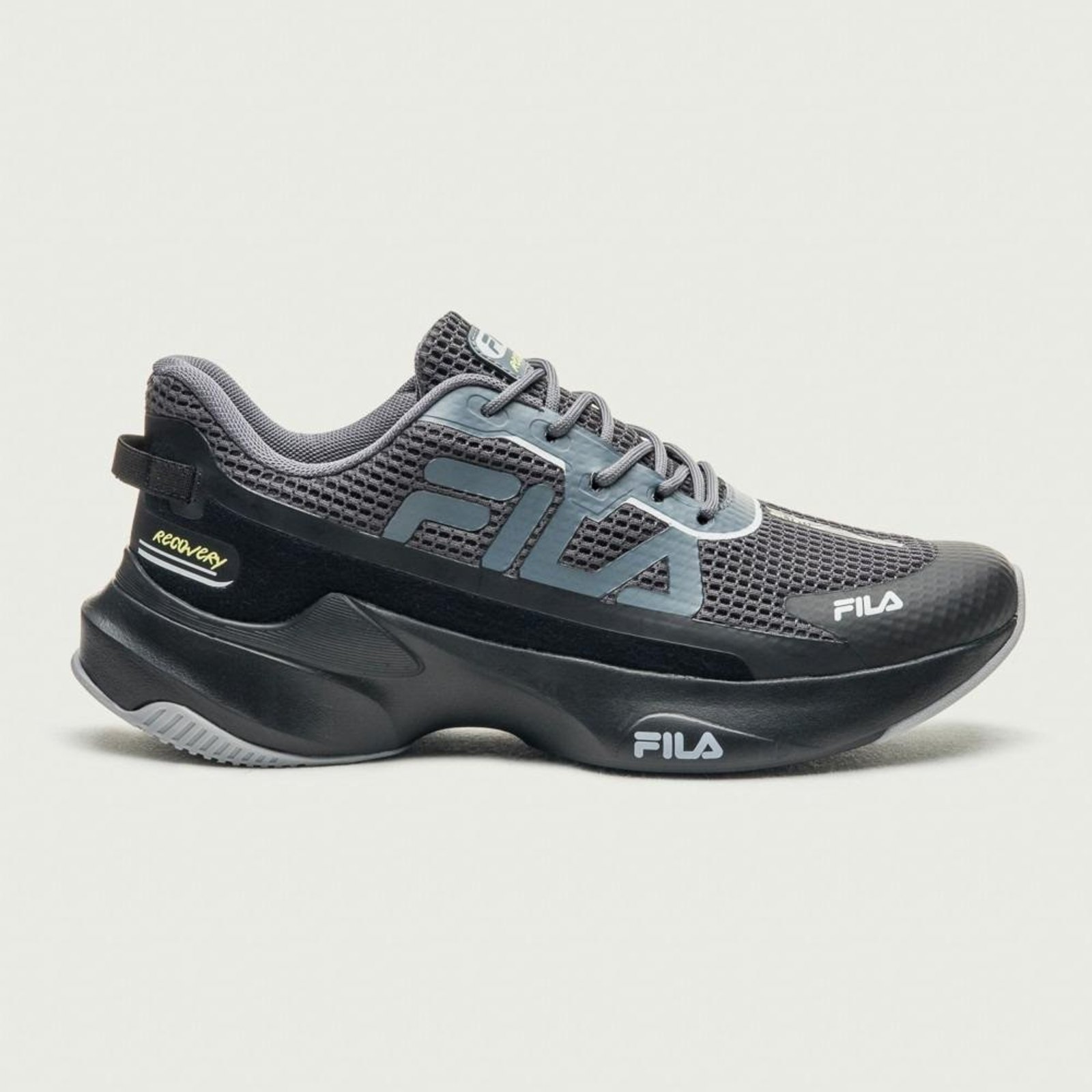 Tenis Masculino Running Fila Recovery 1404803 Grafite/Preto 39