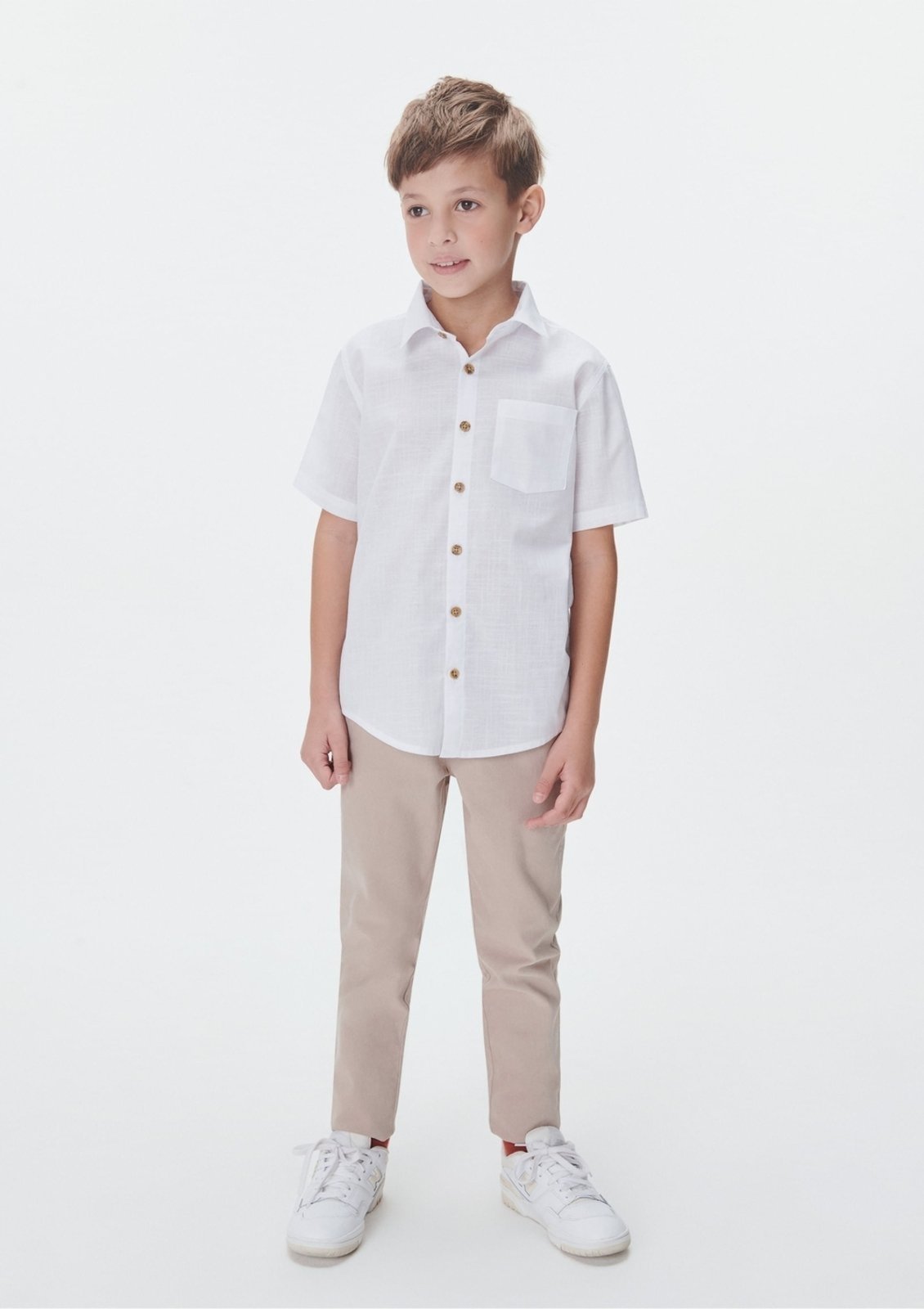 Vista 2 Infantil - Camisa Menino Manga Comfort Hering Kids branco Hering Kids branco
