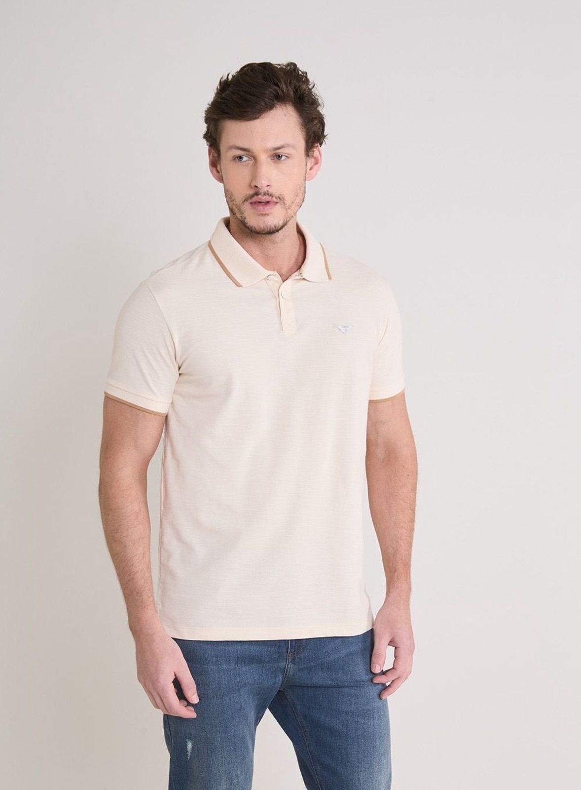 Polo Masculina Muscle Forum Bege Affogato