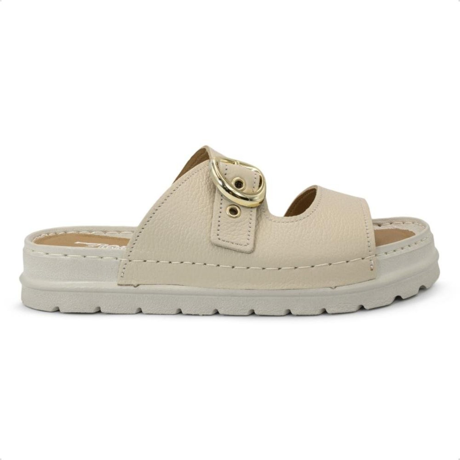 Chinelo Pegada Feminino em Couro Grace 234701 Bege