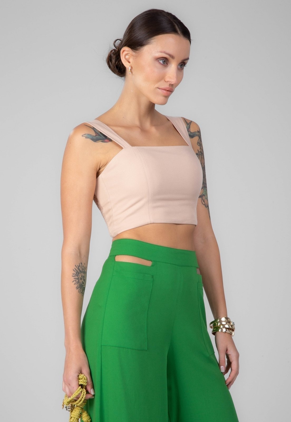 Calça Alfaiataria Traymon Pantalona Verde Bandeira