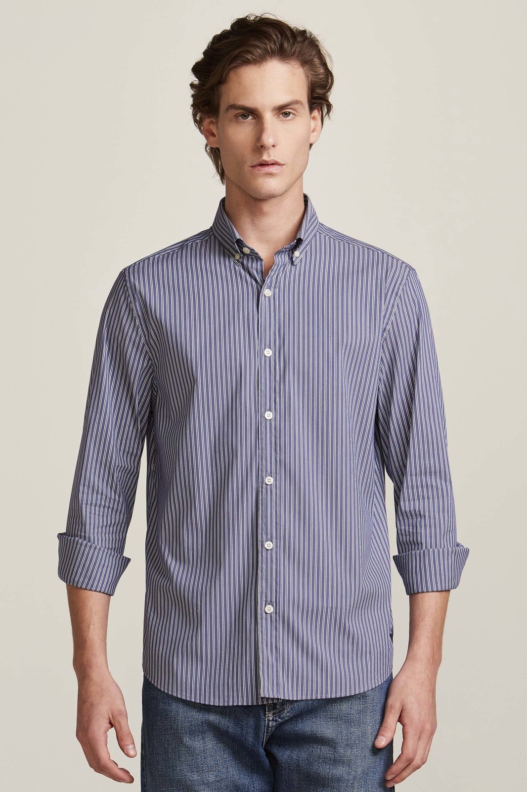 Camisa Bd Poliamida Listras Marinho Zapälla Azul Marinho