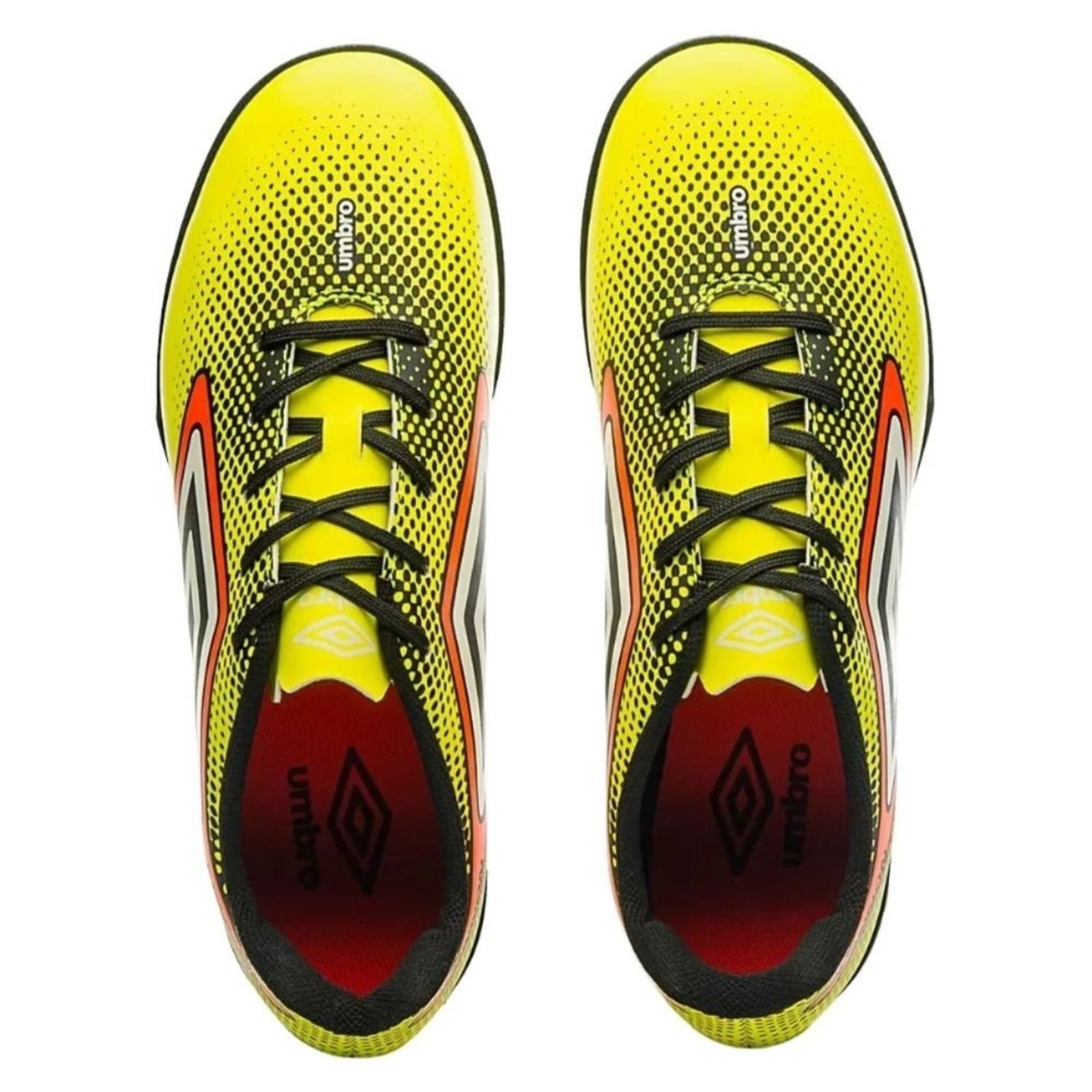Vista 3 Chuteira Umbro Society Cannon Lima Laranja Preto laranja lima Umbro laranja lima