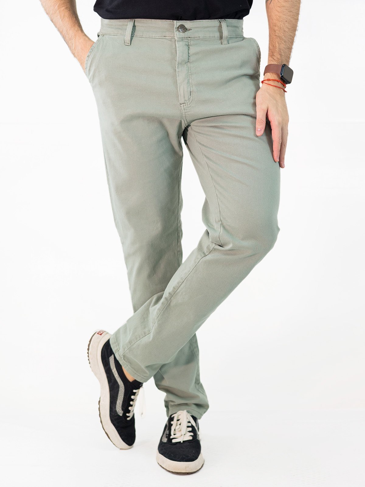 Calça Masculina Slim Sarja Bolso Clássico Cores Anticorpus