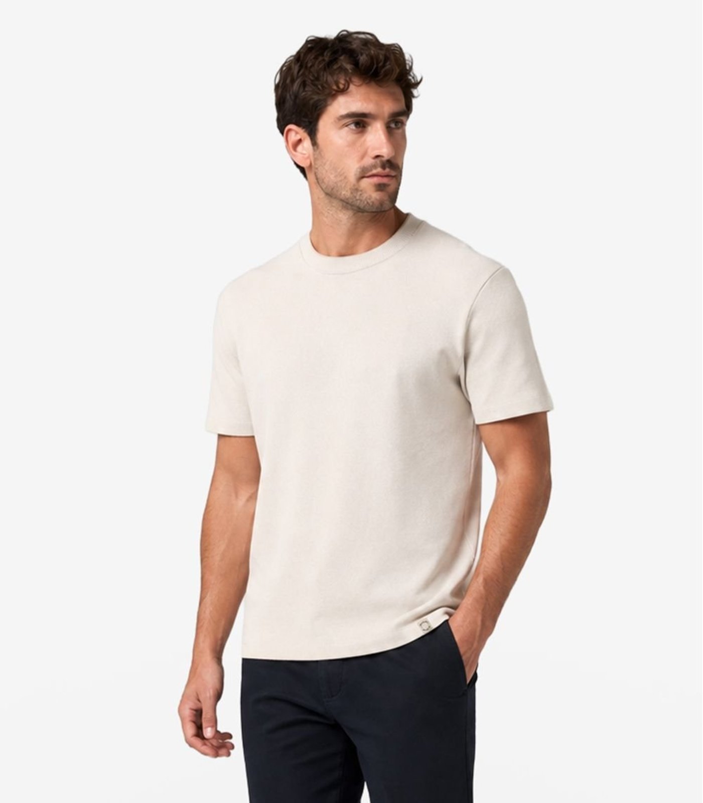 Camiseta Masculina Básica Pique Diametro Bege