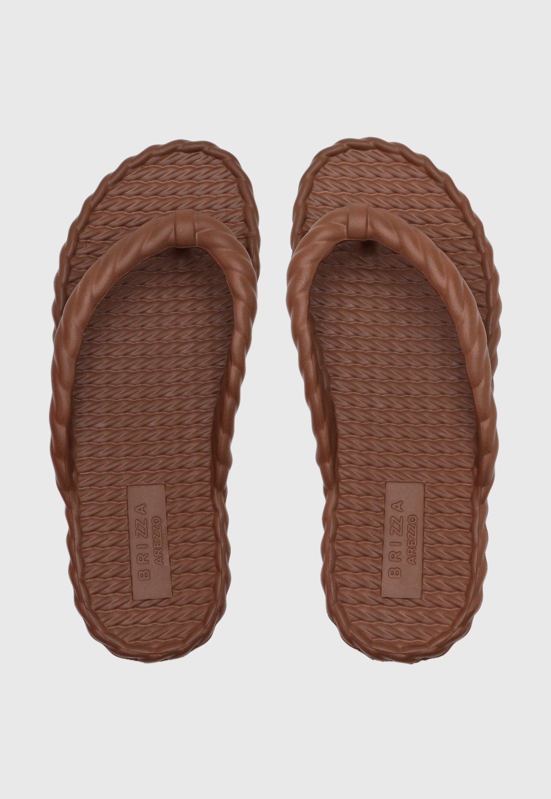 Chinelo Feminino Brizza Arezzo Dedo Trançado Marrom