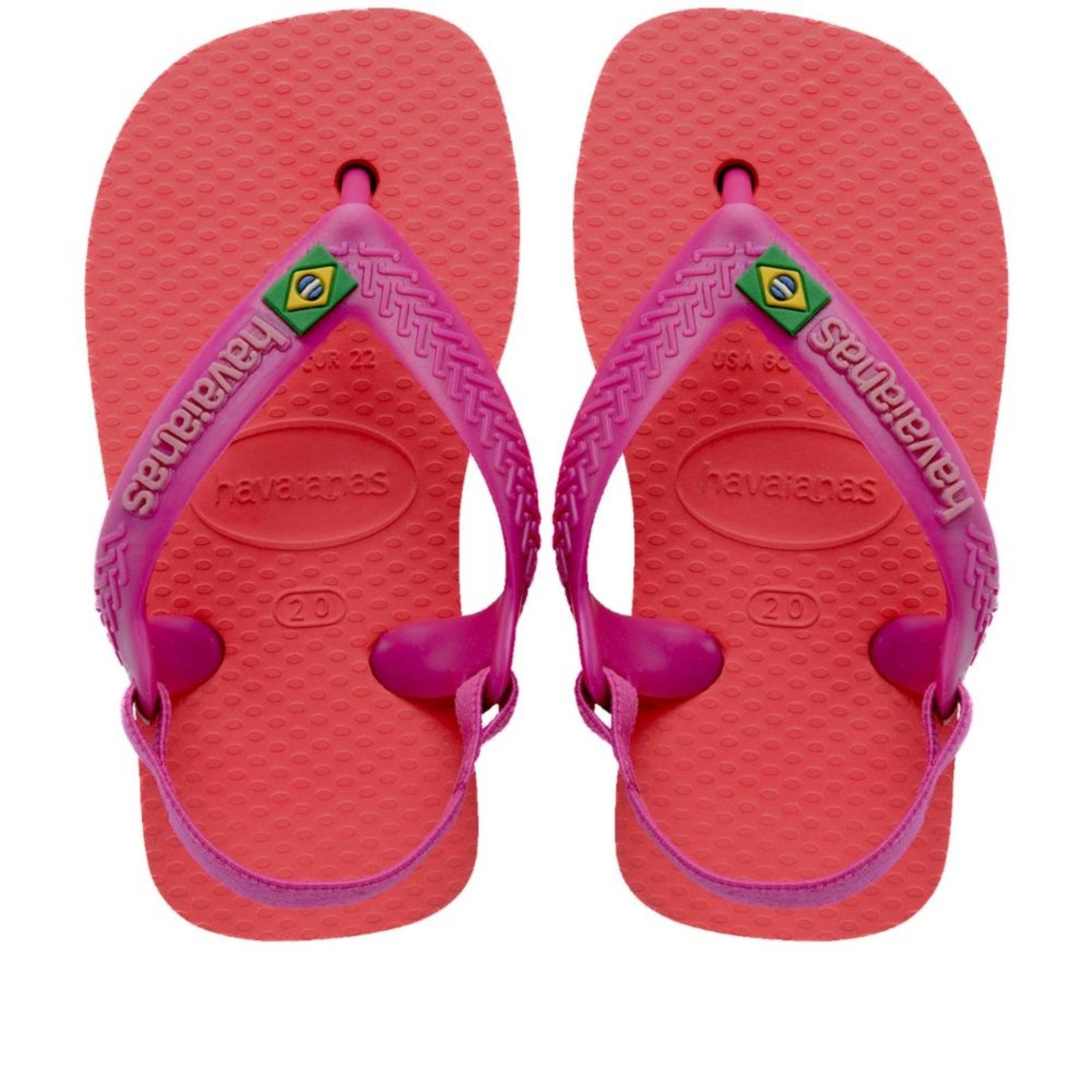 Vista 2 Infantil - Sandália Feminina Havaianas Brasil Logo Rosa Incolor incolor rosa Havaianas incolor rosa