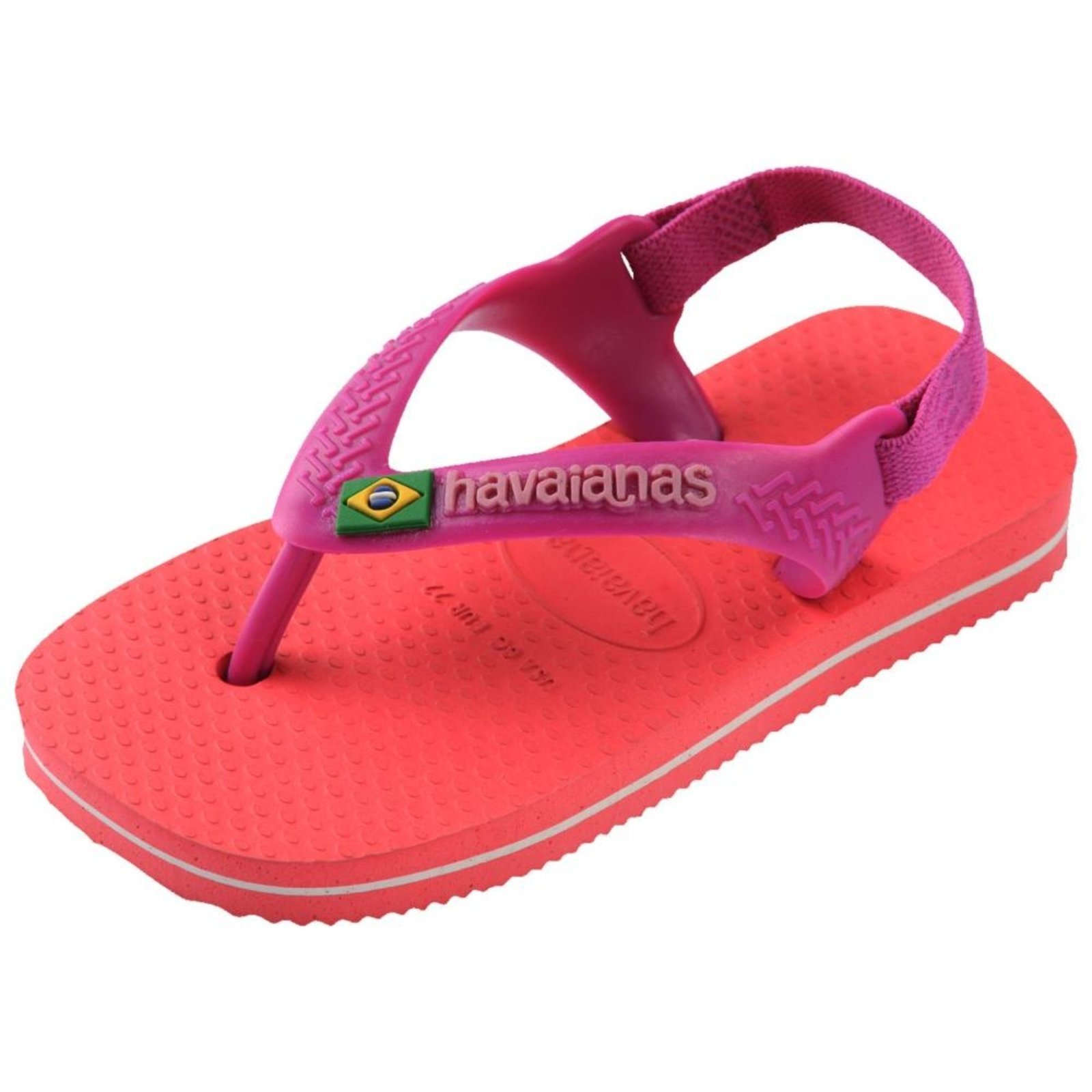 Vista 3 Infantil - Sandália Feminina Havaianas Brasil Logo Rosa Incolor incolor rosa Havaianas incolor rosa