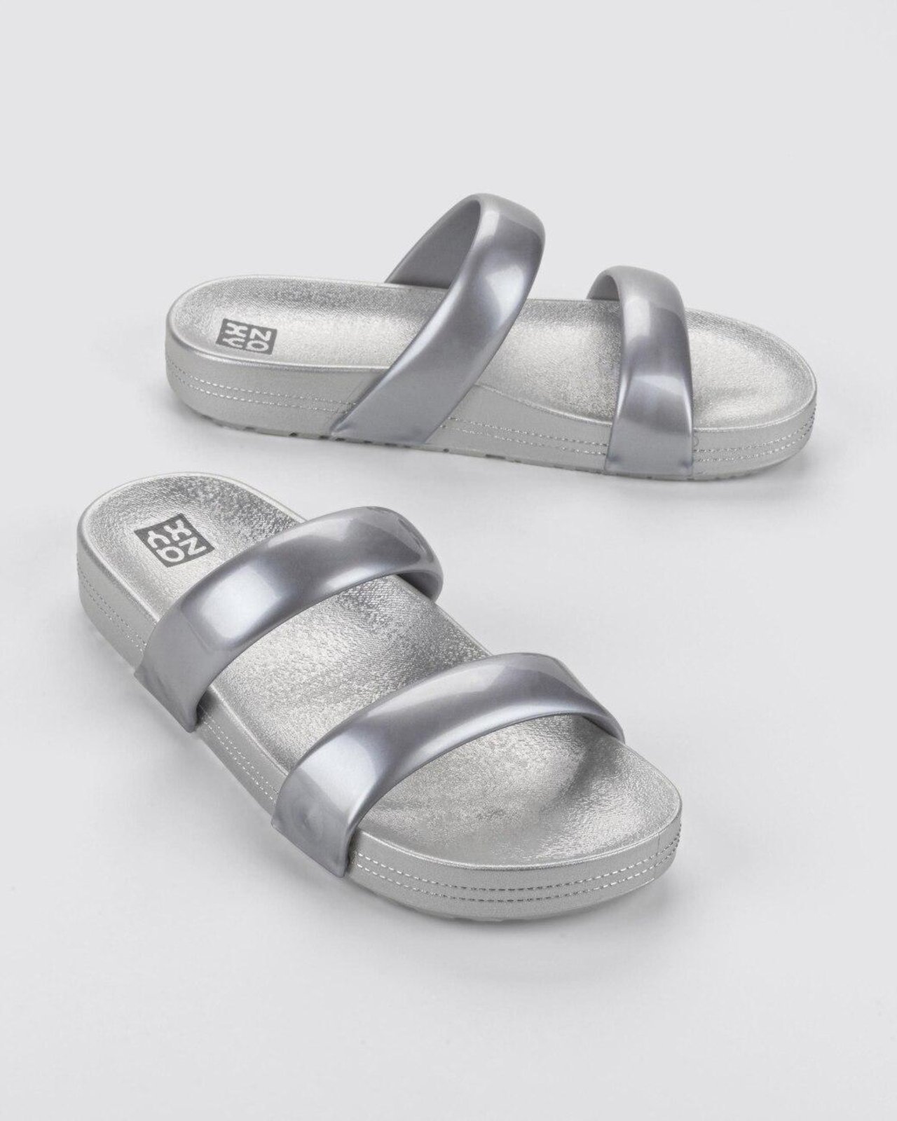 Chinelo Slide Feminino Adulto Zaxy Bestie Prata