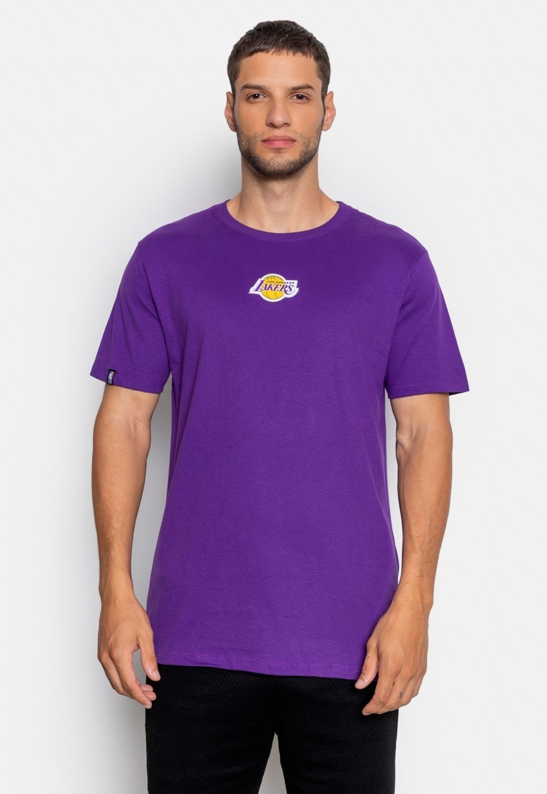 Camiseta NBA Básica Los Angeles Lakers Roxa