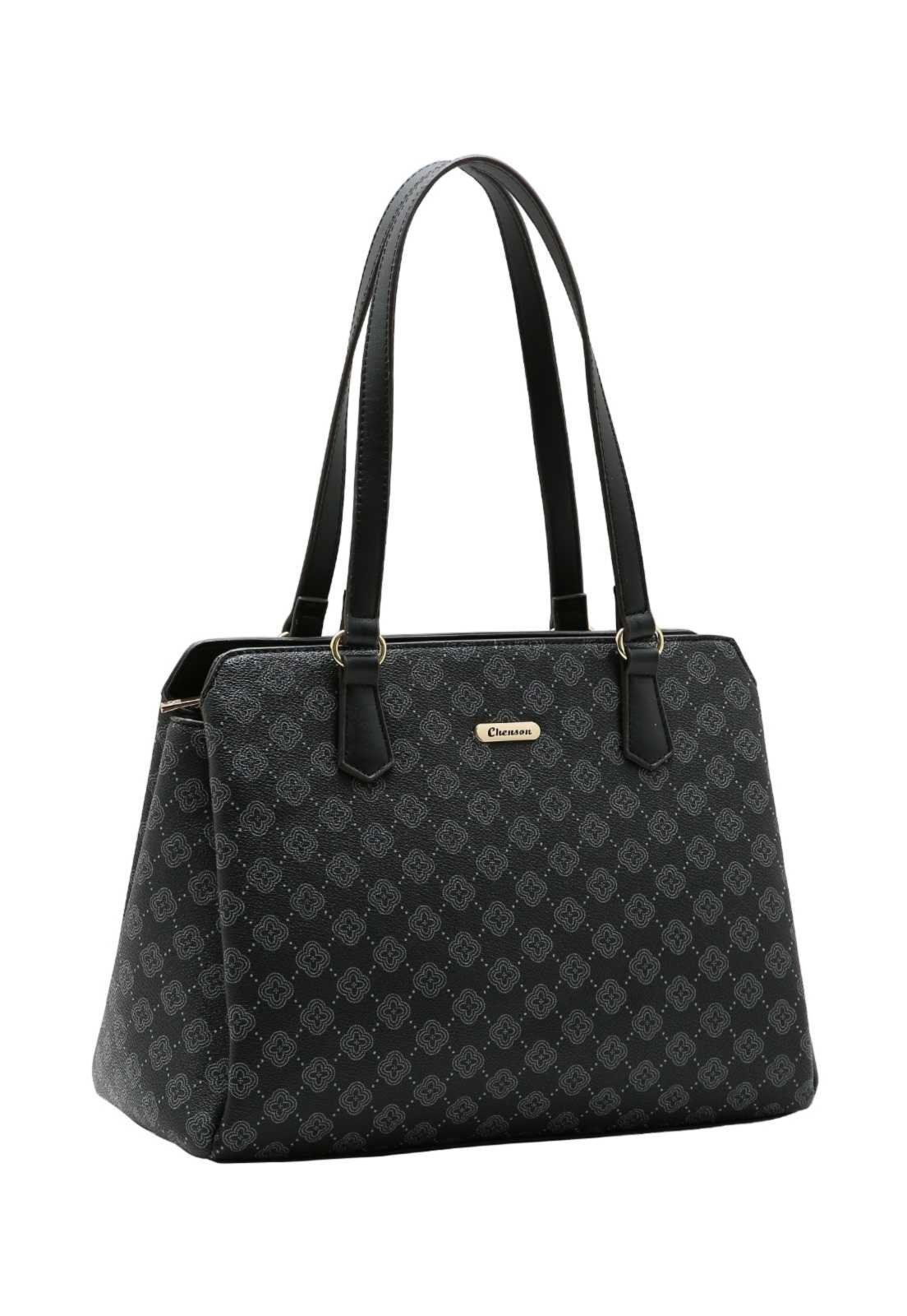 Bolsa Feminina Chenson Ombro Elemento Gráfico 3485878 Preto