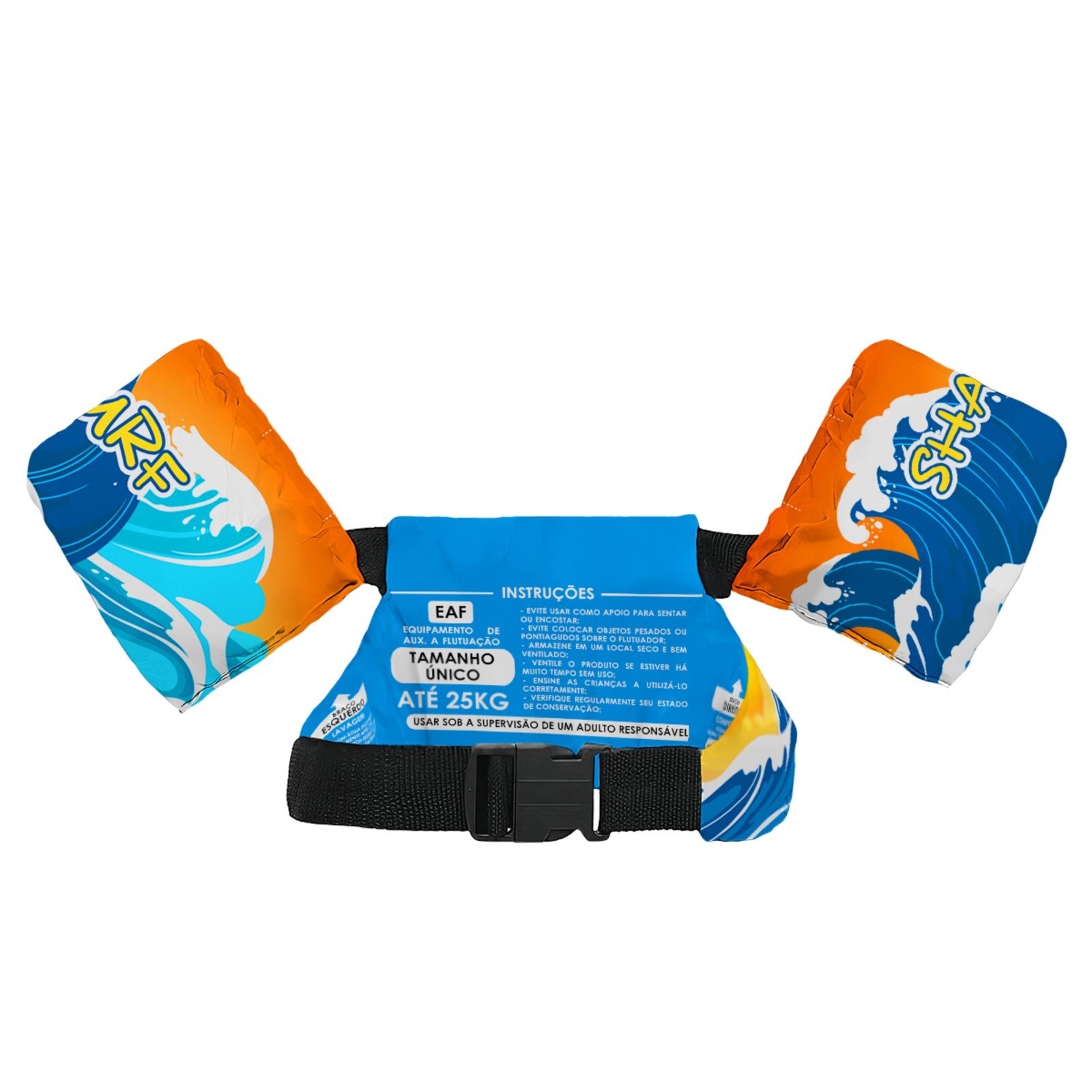Vista 3 Colete Salva-Vidas Boia s Piscina Praia Estampa Tubarões Shark Benellys multicolorido Benellys multicolorido
