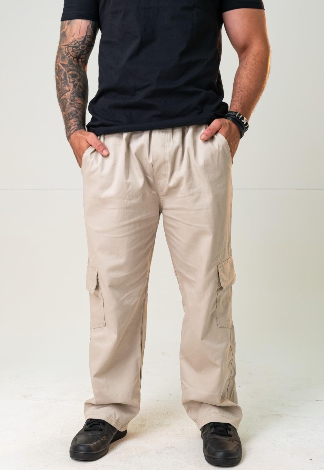 Calça Cargo Masculina Yellow Confortável e Estilosa Bege