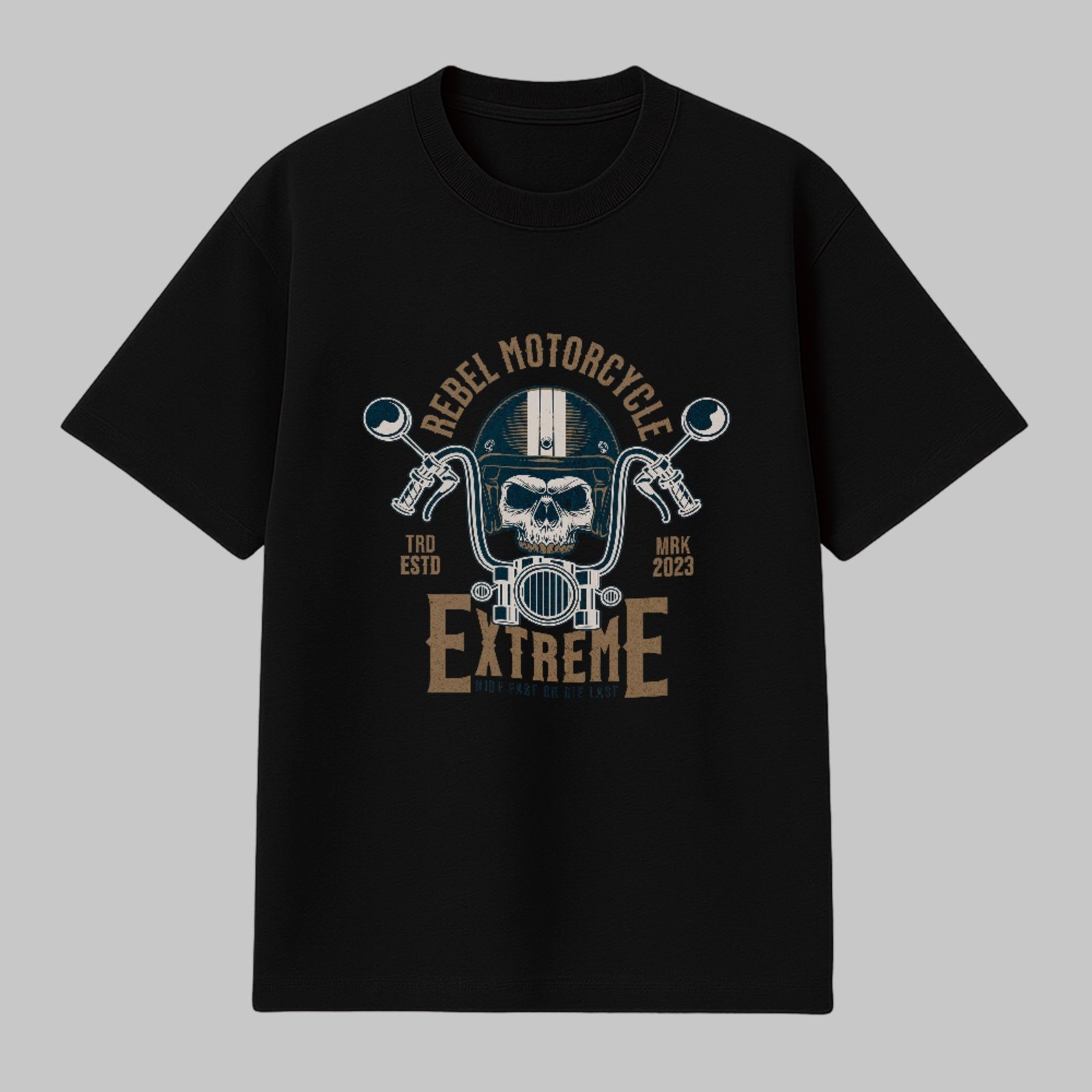 Camiseta Básica Rebel Motorcycle Extreme Unissex Preto