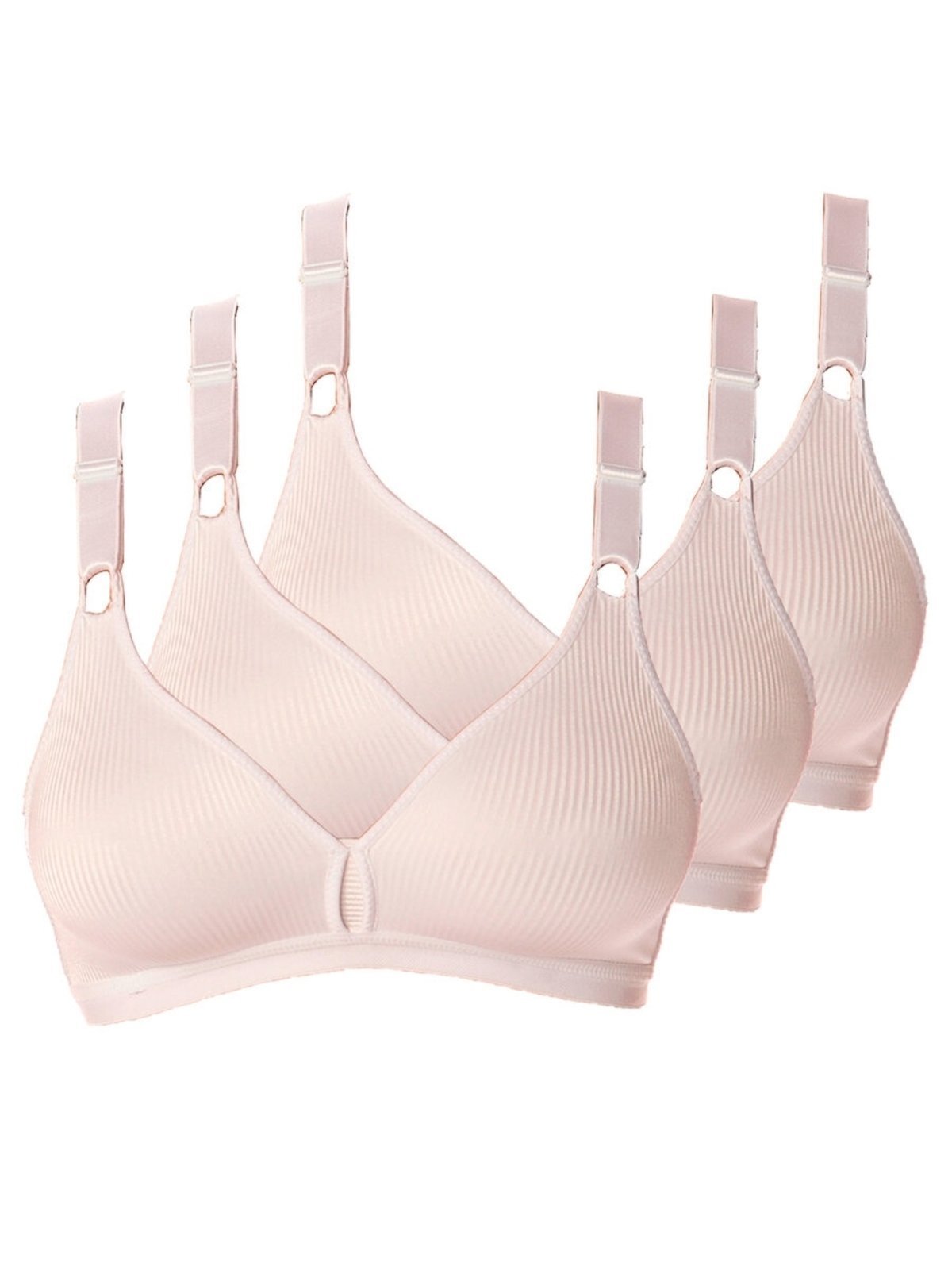 Kit com 3 Sutiãs sem Aro e sem Bojo Demillus 61196/61096 Taça B