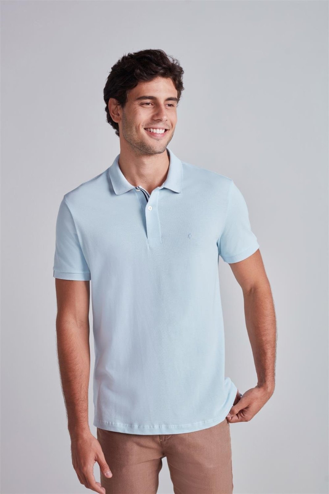 HIGHSTIL Camisa Polo Piquet Slim Fit - Azul Céu