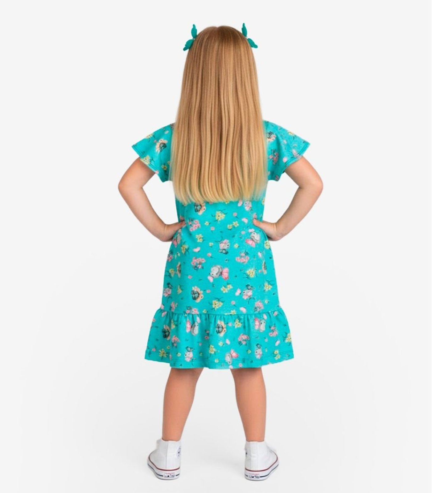 Vista 3 Infantil - Vestido Com Manga Godê Select preto Select preto
