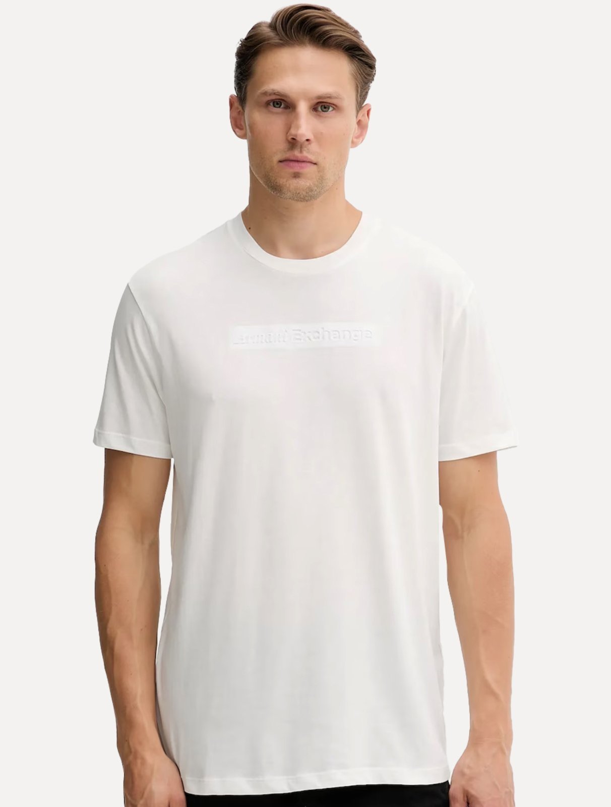 Vista 2 Camiseta Armani Exchange Masculina Regular Mono Logo Relevo Off-White off-white white Armani Exchange off-white white