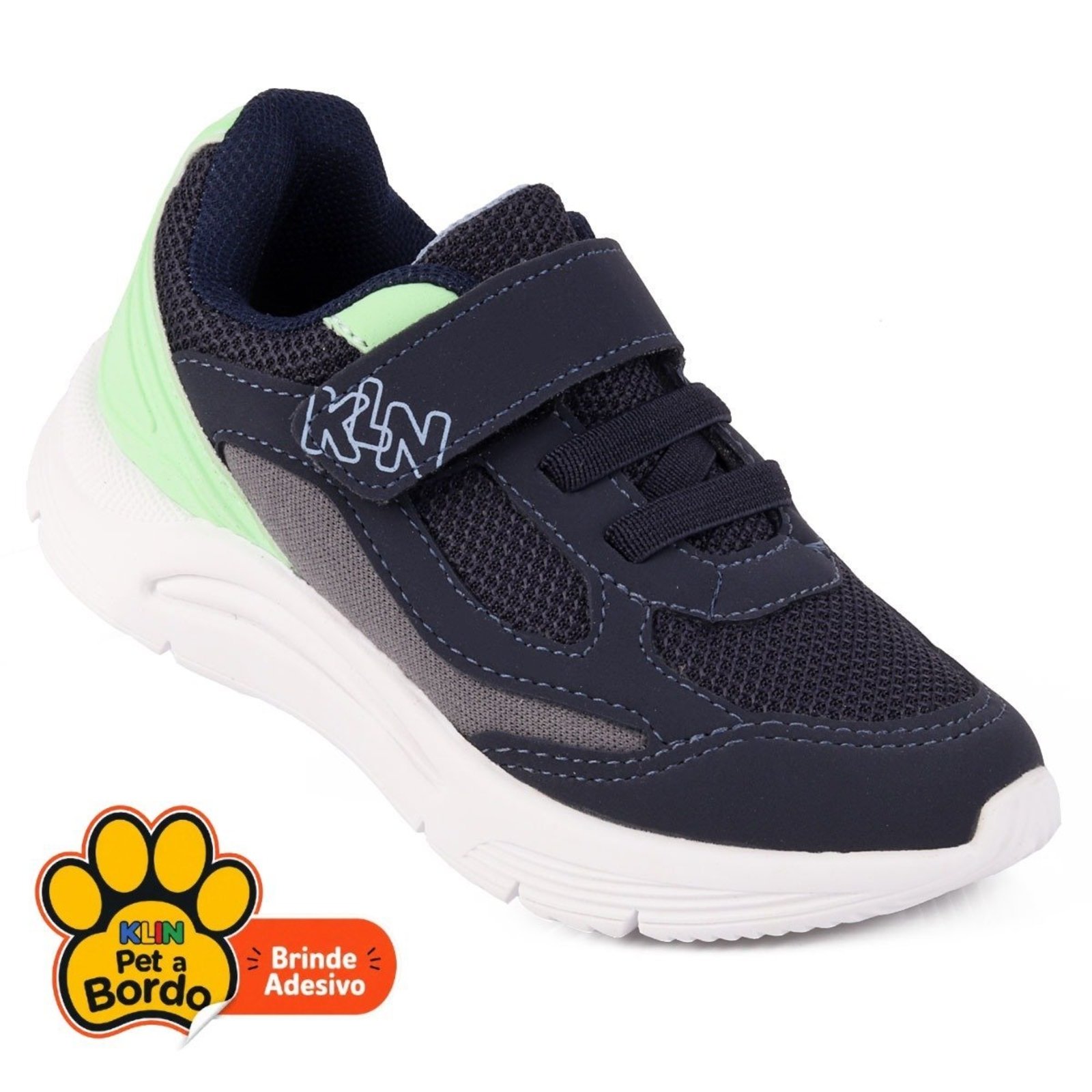 Infantil - Tênis Klin New Sport Marinho e Verde – Conforto e Qualidade