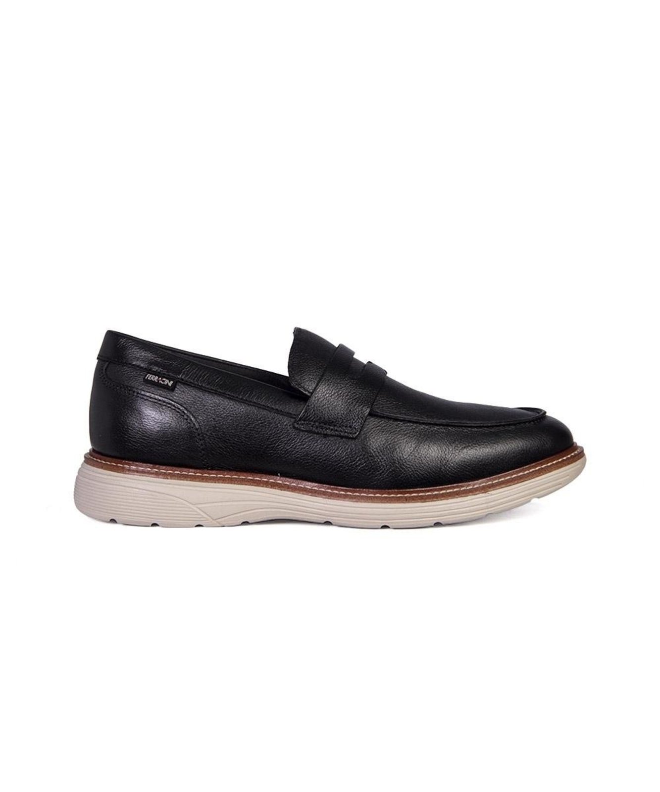 Sapato Masculino Ferracini Slip On Couro Preto Incolor