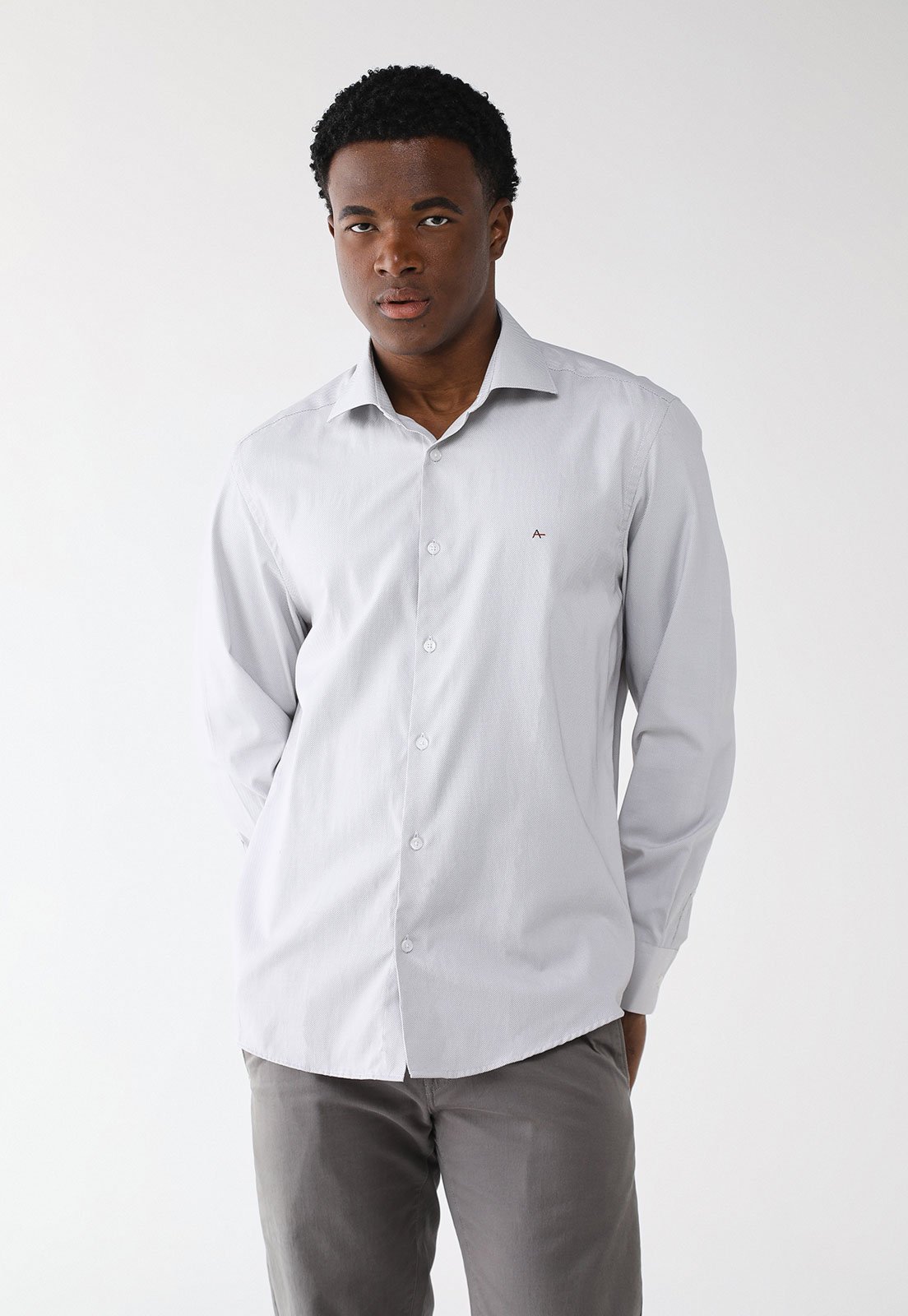 Camisa Aramis Reta Logo Cinza