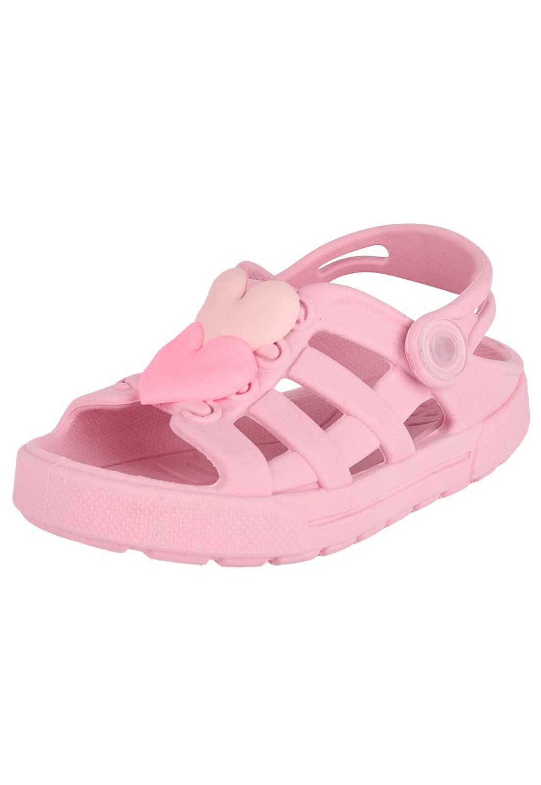 Infantil - Sandália Babuche Plugt Menina Corações Rosa Balé