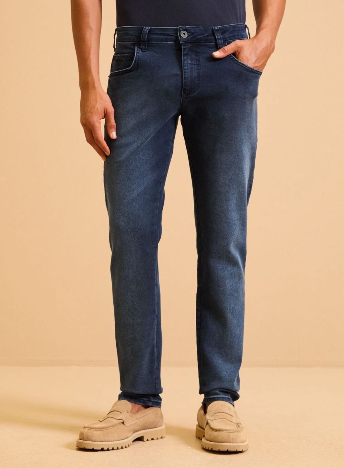 Calça Jeans Masculina Igor Skinny Estonada Dark Forum Indigo Preto