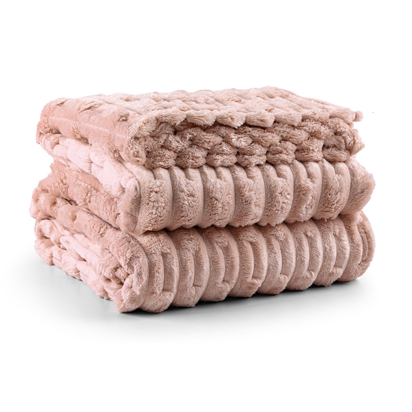 Cobertor Coberta Casa Scarpa Polar Queen 2,40x2,20 Manta Ultrasoft Alto Relevo Extra Macia Blush Rosa