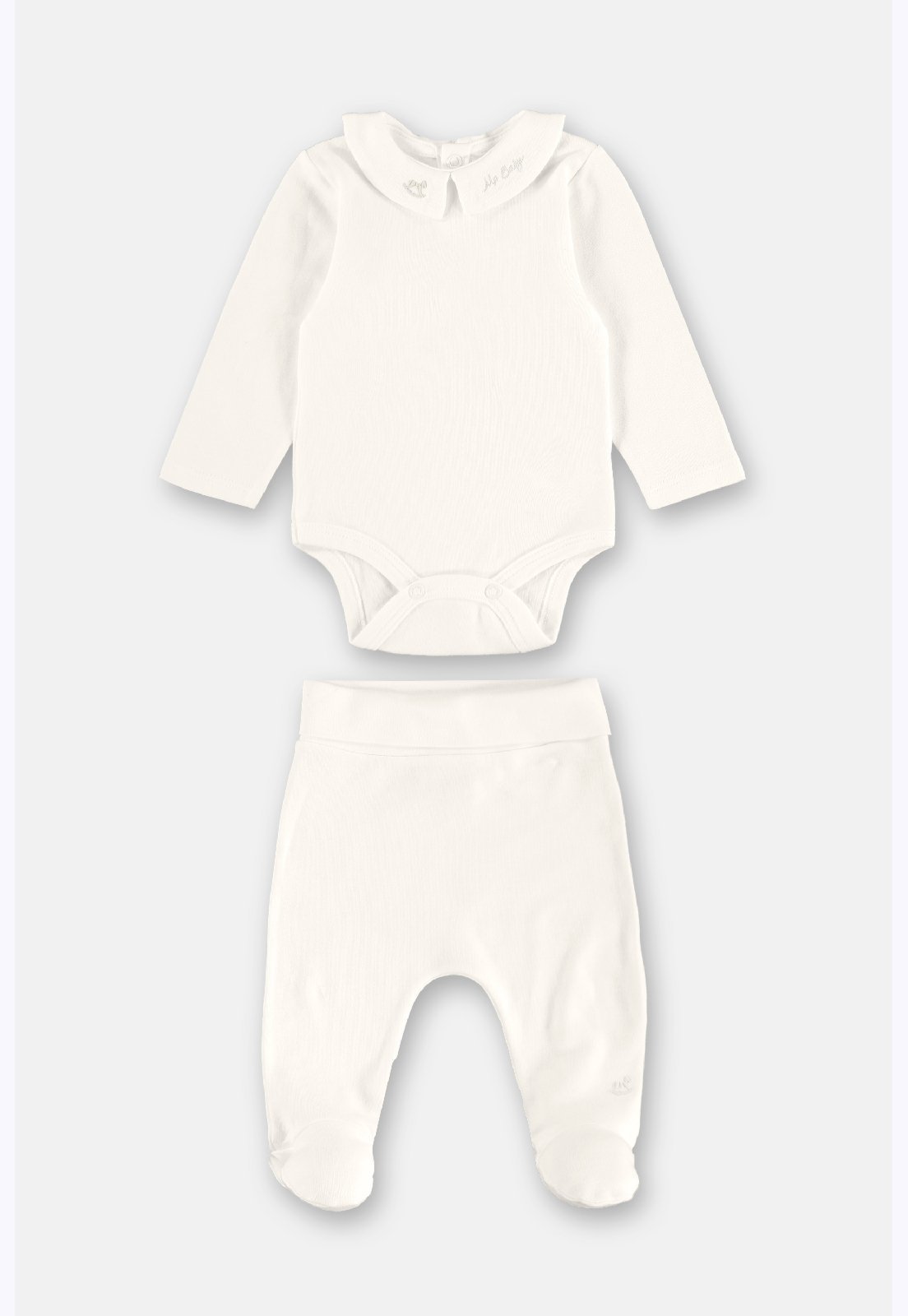 Infantil - Conjunto Unissex em Suedine Up Baby Branco