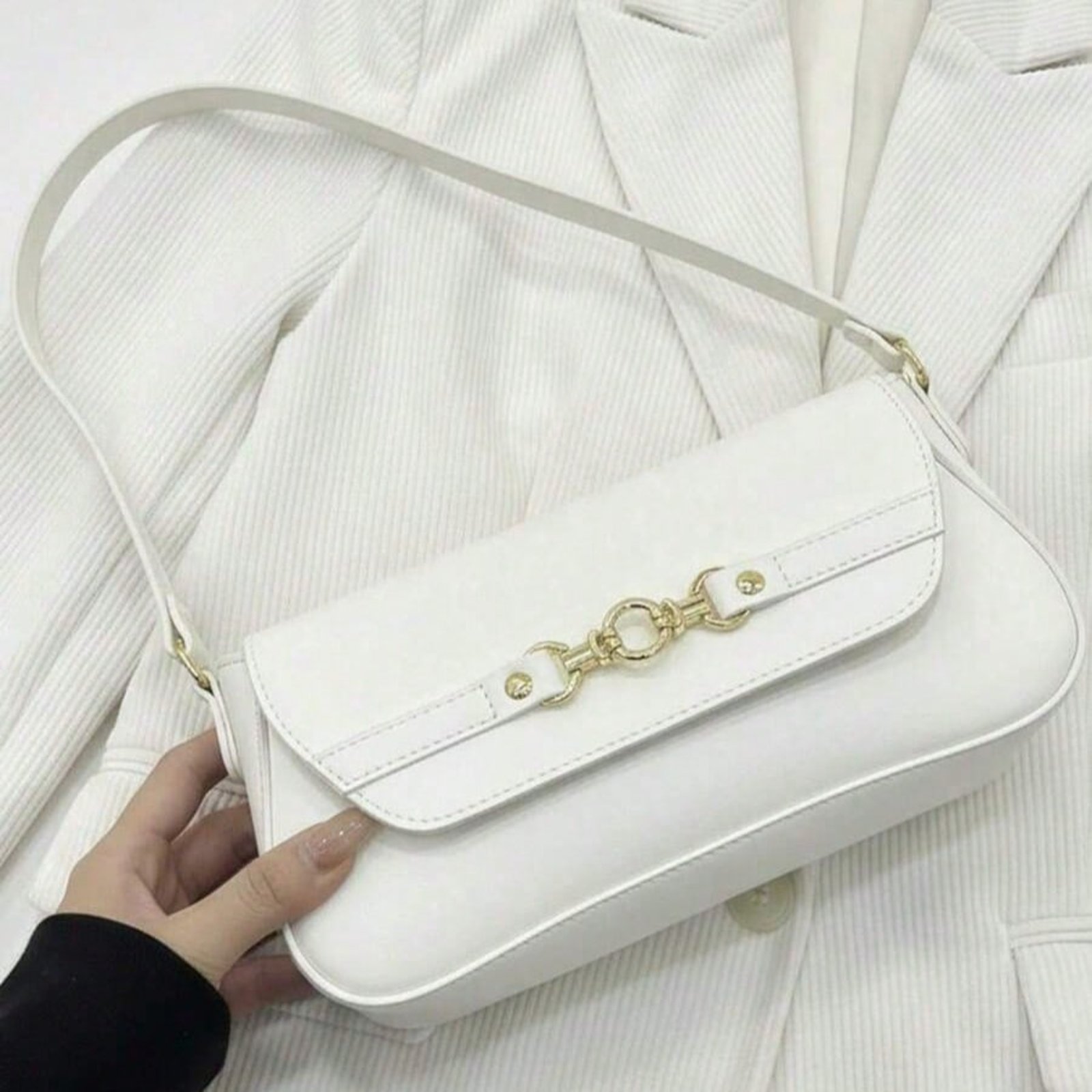 Bolsa De Ombro Feminina Lavini Tiracolo Casual Alça Reforçada Branca