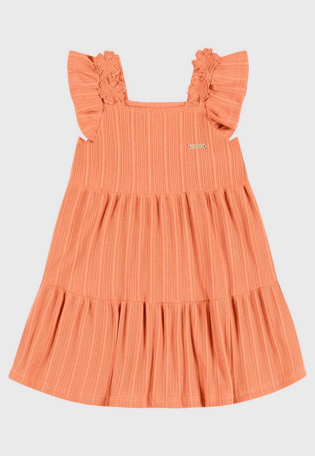 Infantil - Vestido Colorittá Alças Decoradas Coral