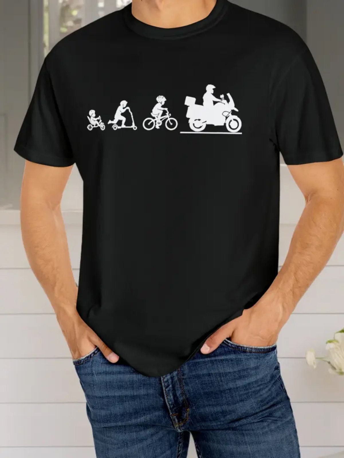 Camiseta Estampada Moto Evolution Safira Moda Algodão Preta
