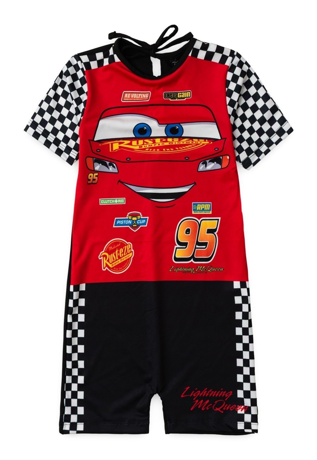 Vista 3 Infantil - Macacão Disney Masculino Carros vermelho Disney vermelho
