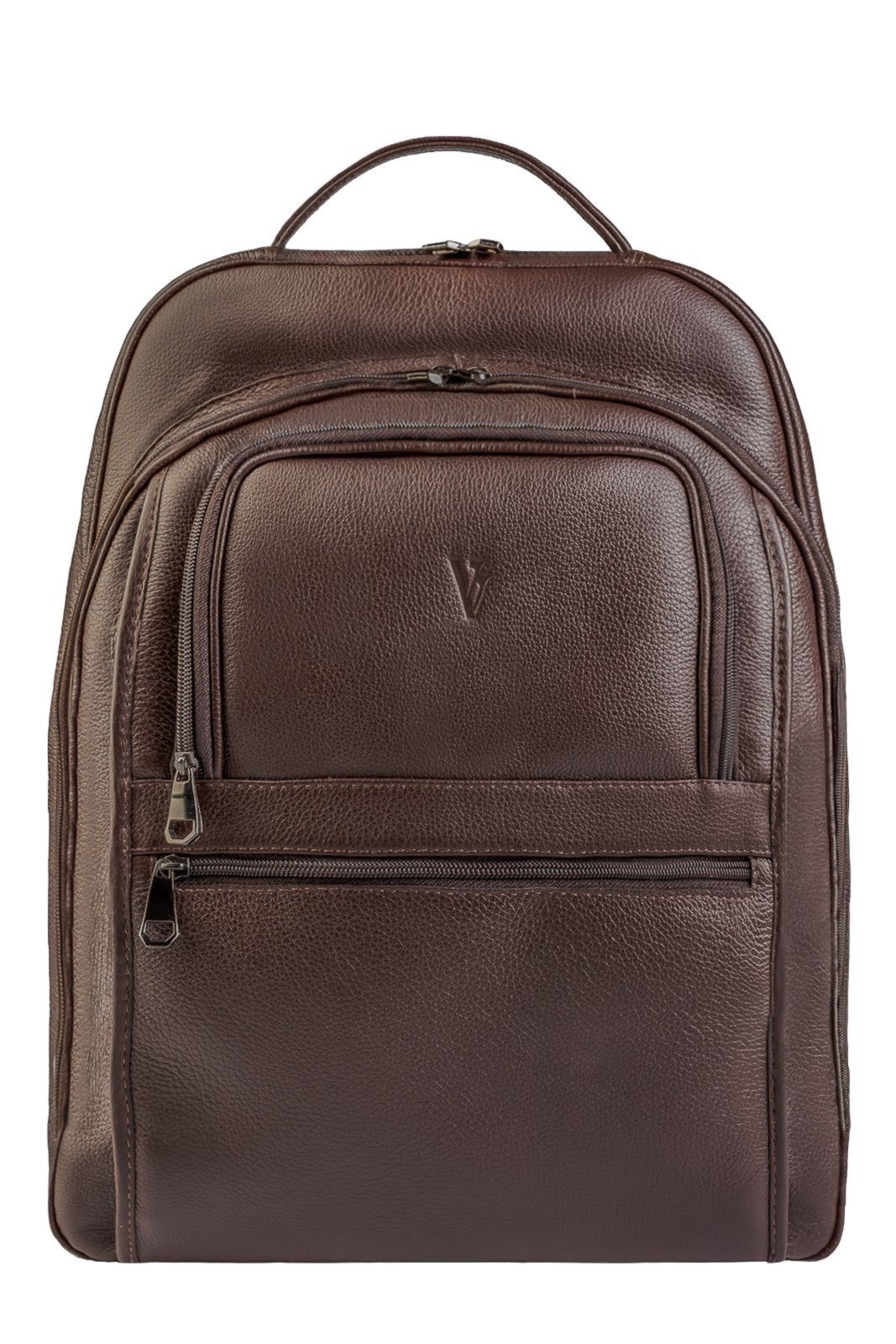 Mochila masculina de couro floater para notebook 17" Arthur - Café"