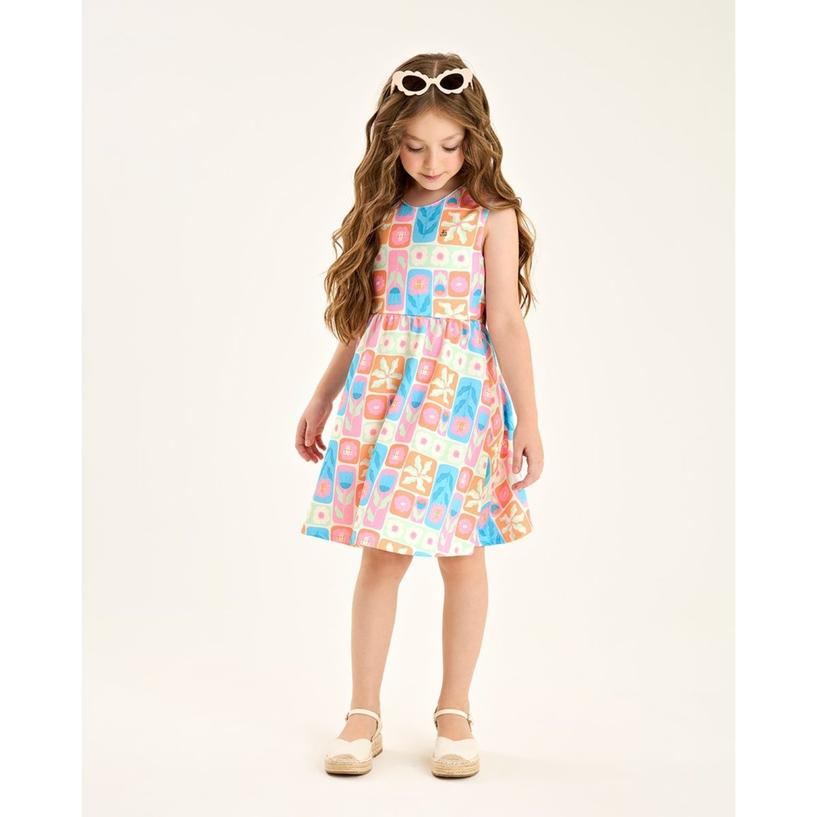Infantil - Vestido Menina em Malha Texturizada Flex