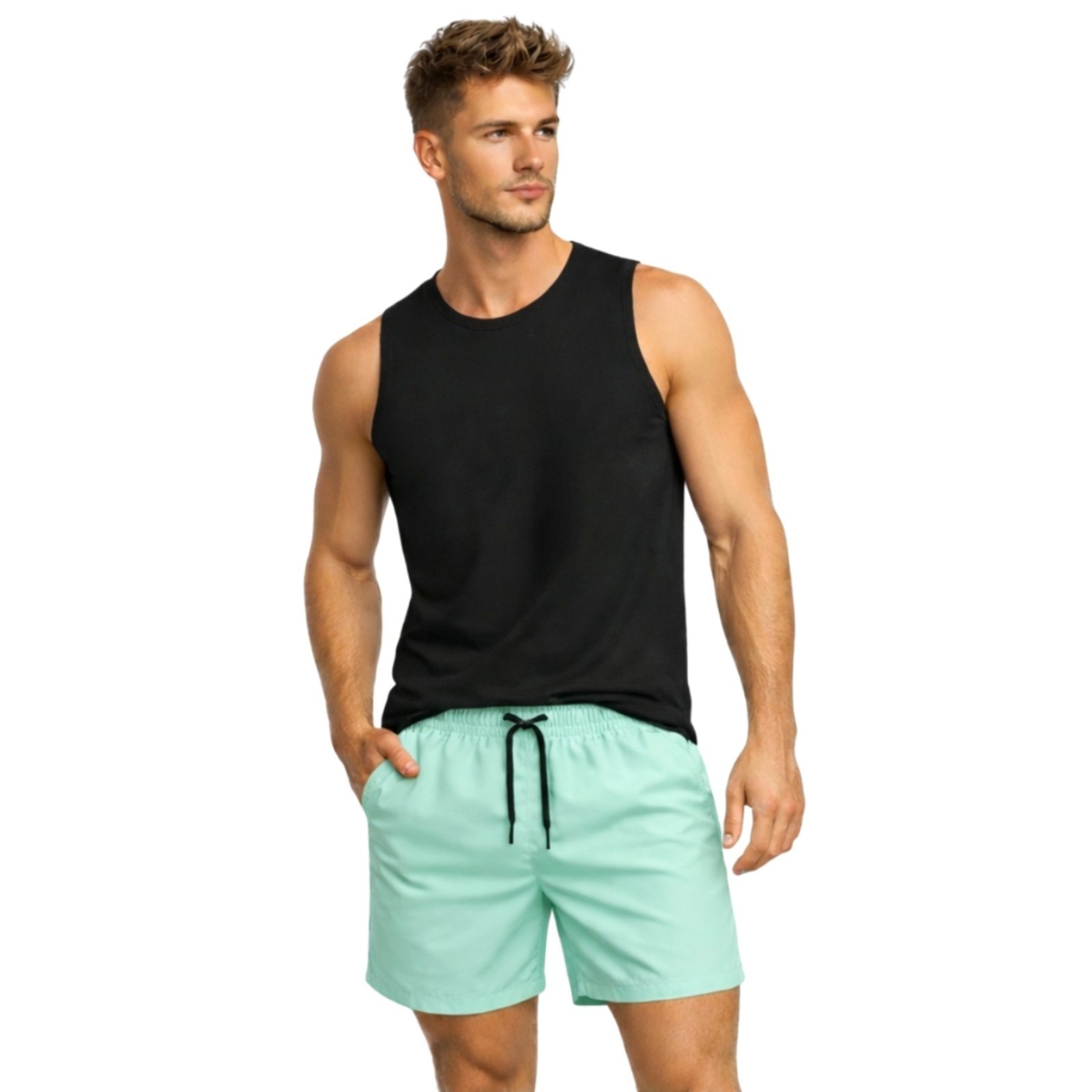 Conjunto Regata Algodão e Short Tactel Elastano