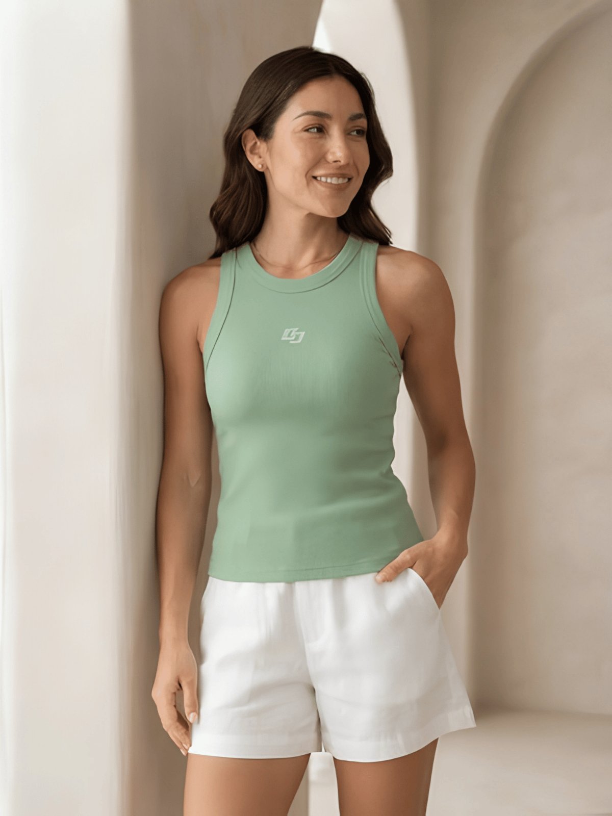 Blusa Regata Feminina Canelada Logo CC Colcci