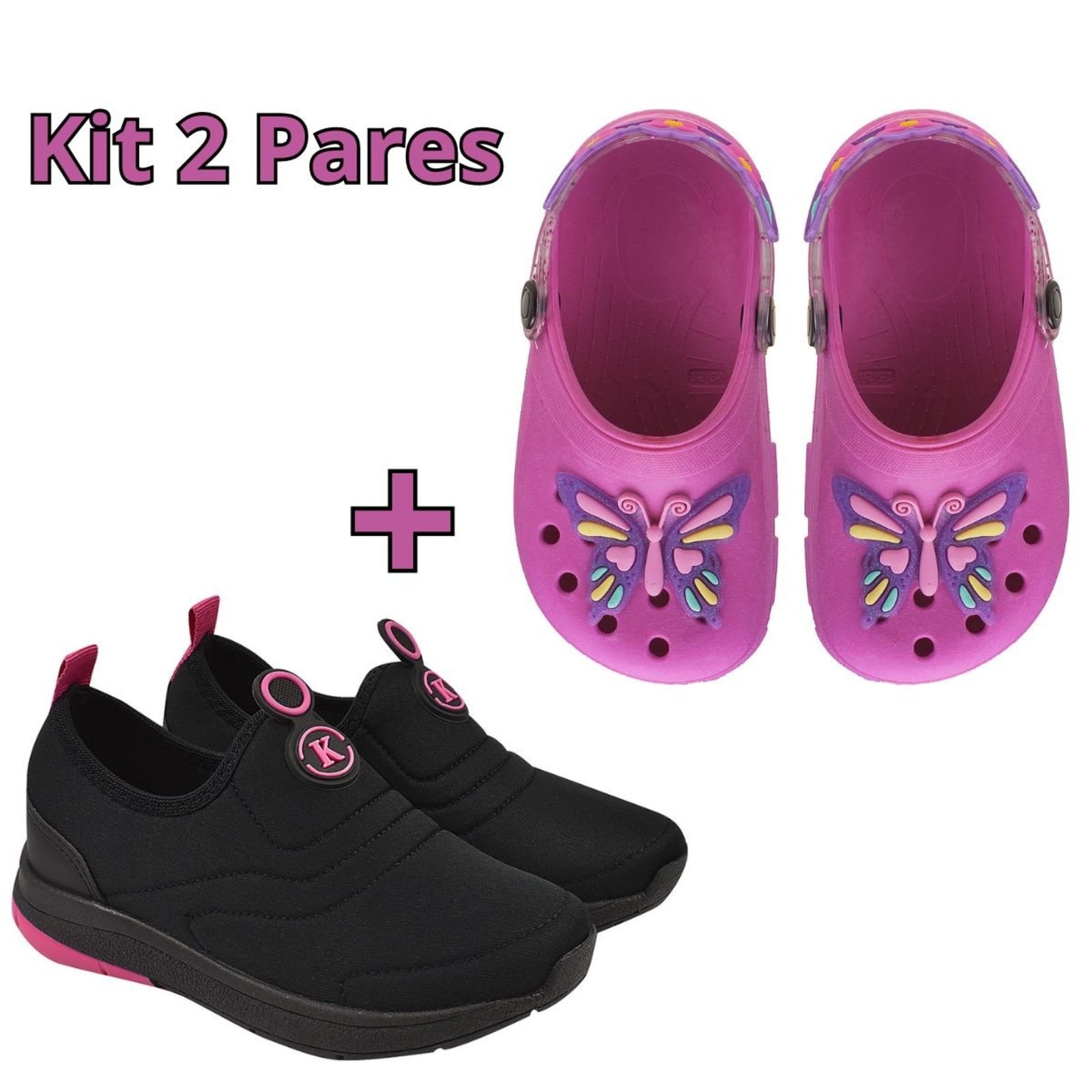 Infantil - Kit Calce Fácil + Sandália Papete Borboleta tep