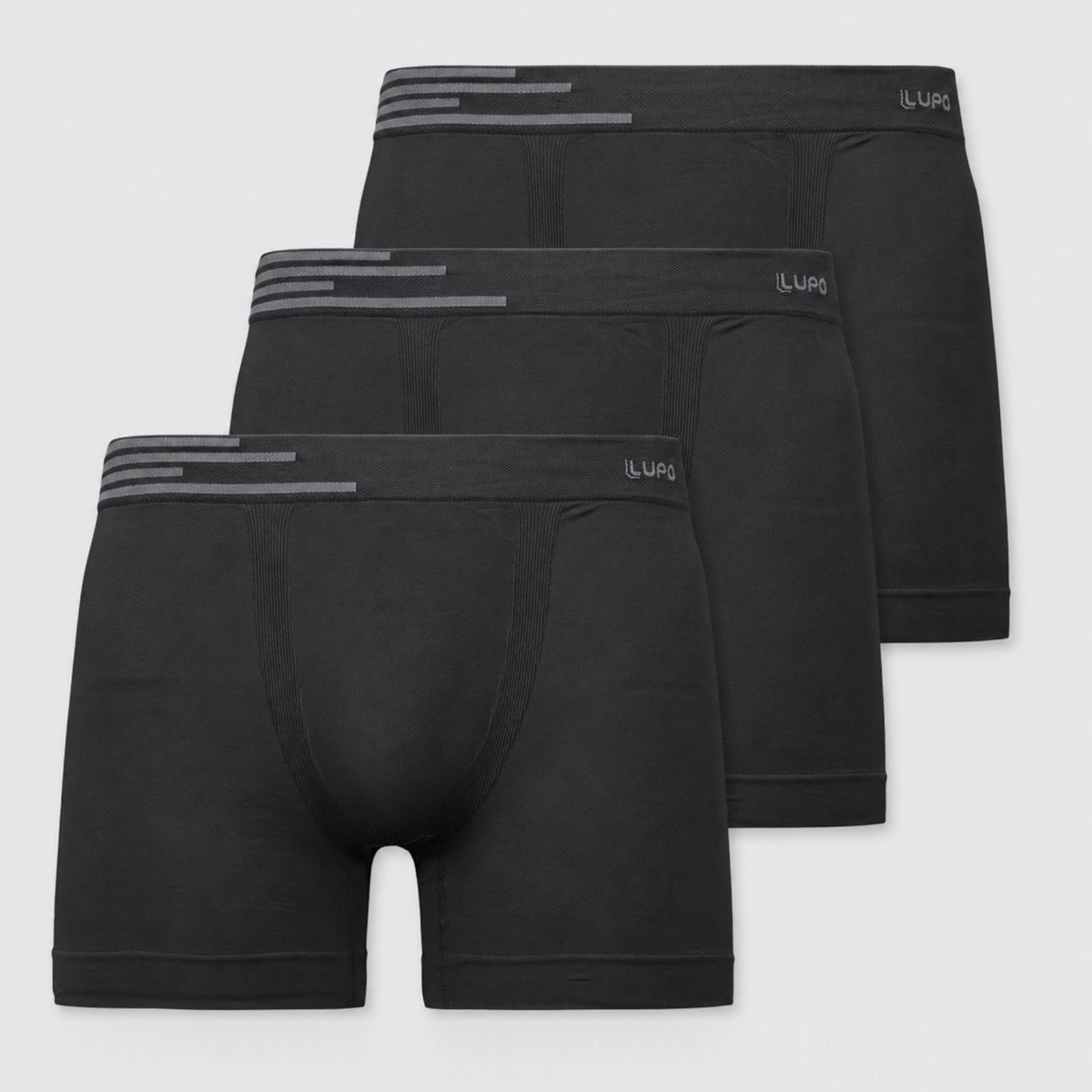 Kit 3 Cuecas Boxer Lupo Fiber Man Cinza