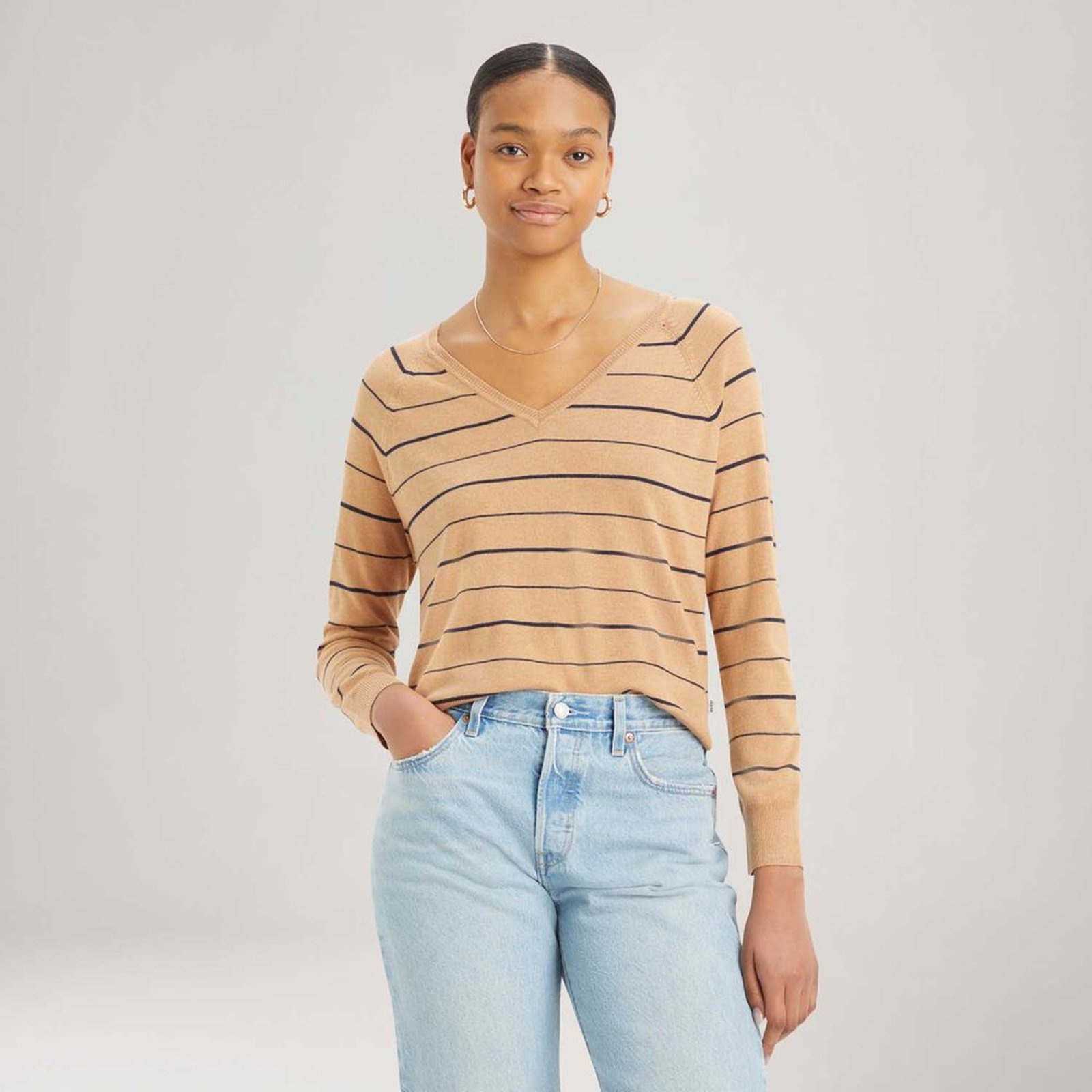 Blusa Levi’s® Petal Gola V Manga Longa