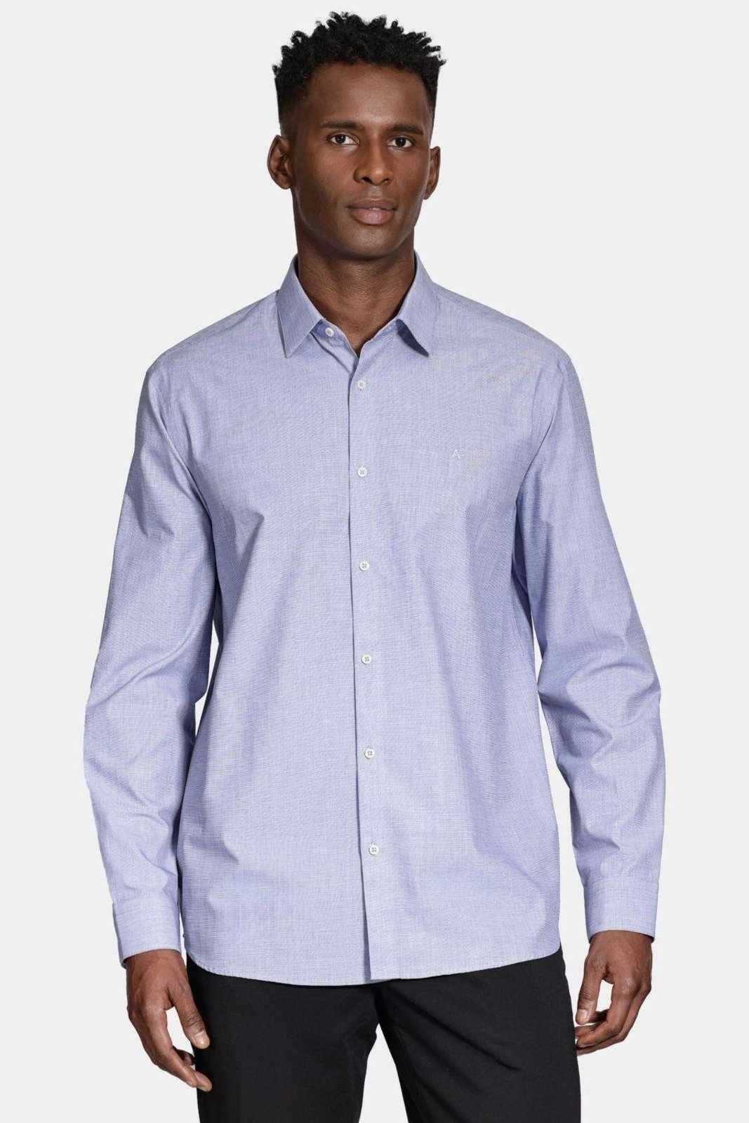 Camisa Aramis Manga Longa Algodão Egípcio Barolo Azul