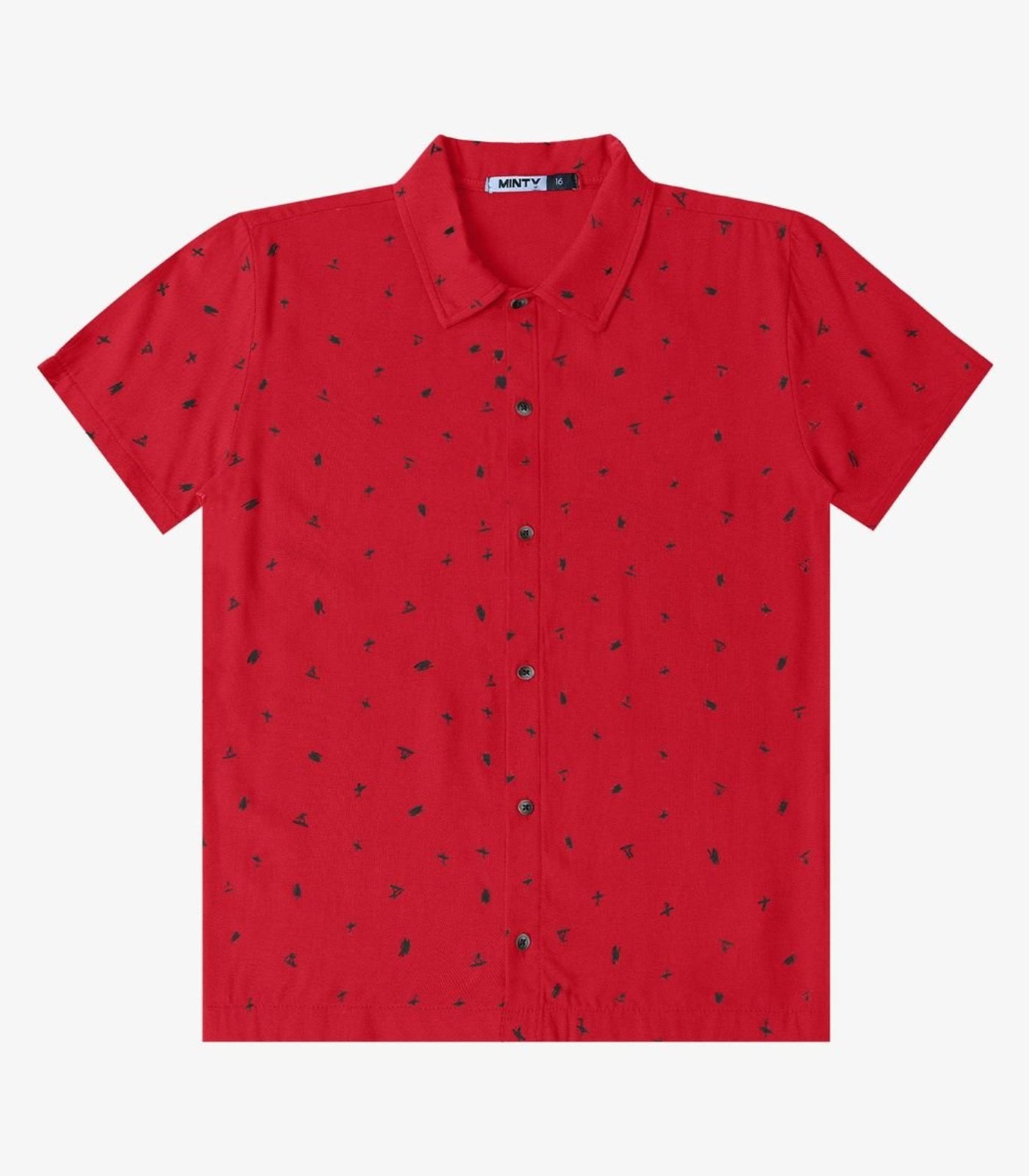 Infantil – Camisa Juvenil Em Viscose Masculina Minty Vermelho
