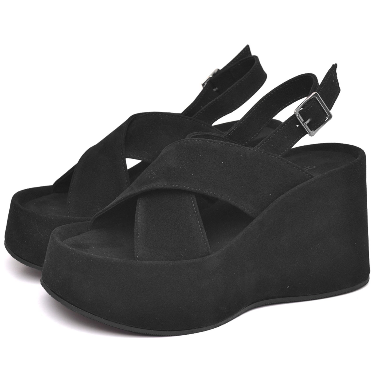 Tamanco Sandália Plataforma Feminino Camurça DUBUY 2106FG