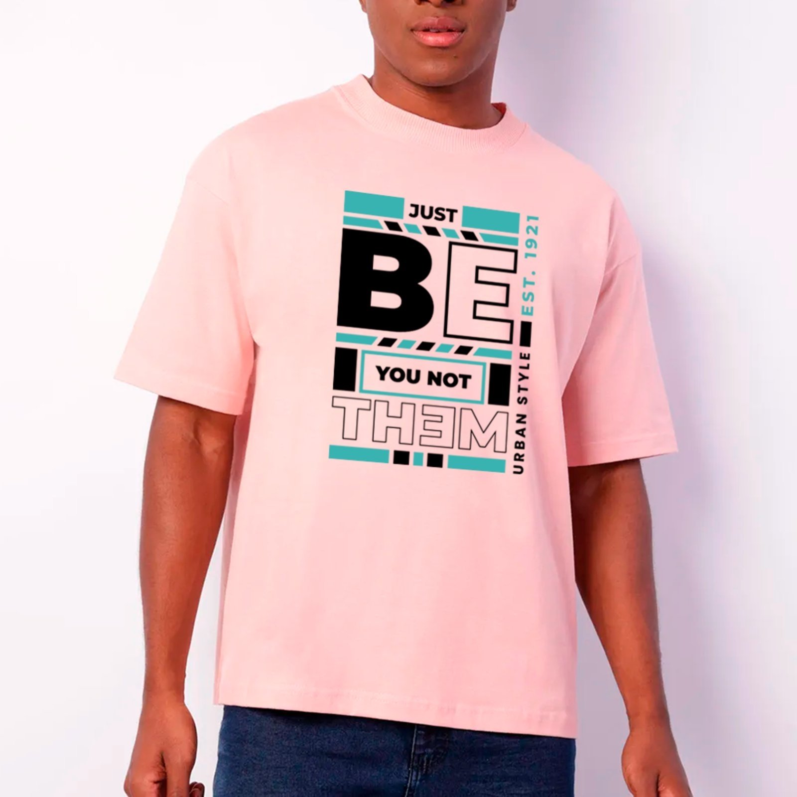 Camiseta Ousy Unissex Just Be You Not Them Urban Style Básica Rosa