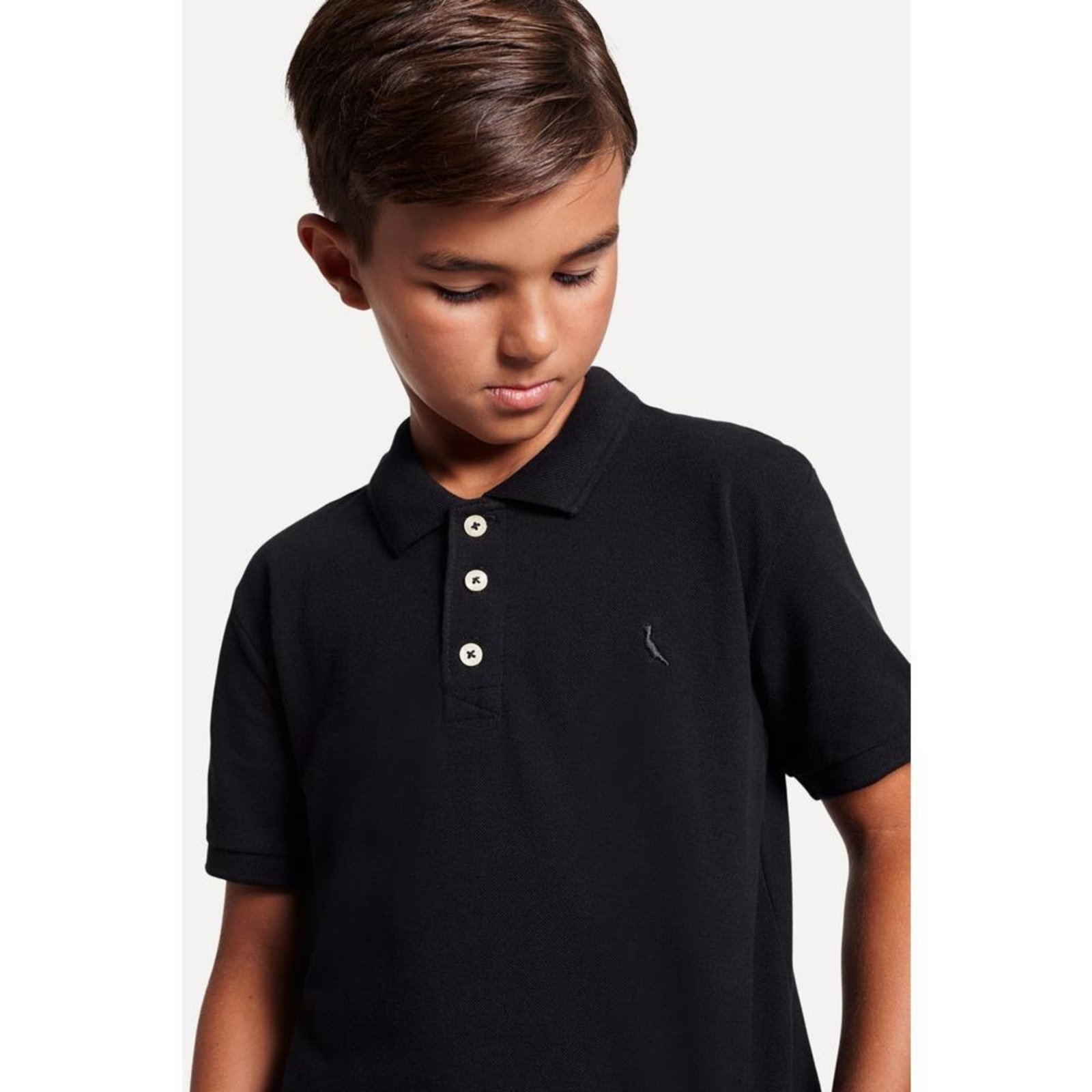 Vista 3 Infantil - Polo Pf Piquet Básica Reserva Mini preto Reserva Mini preto