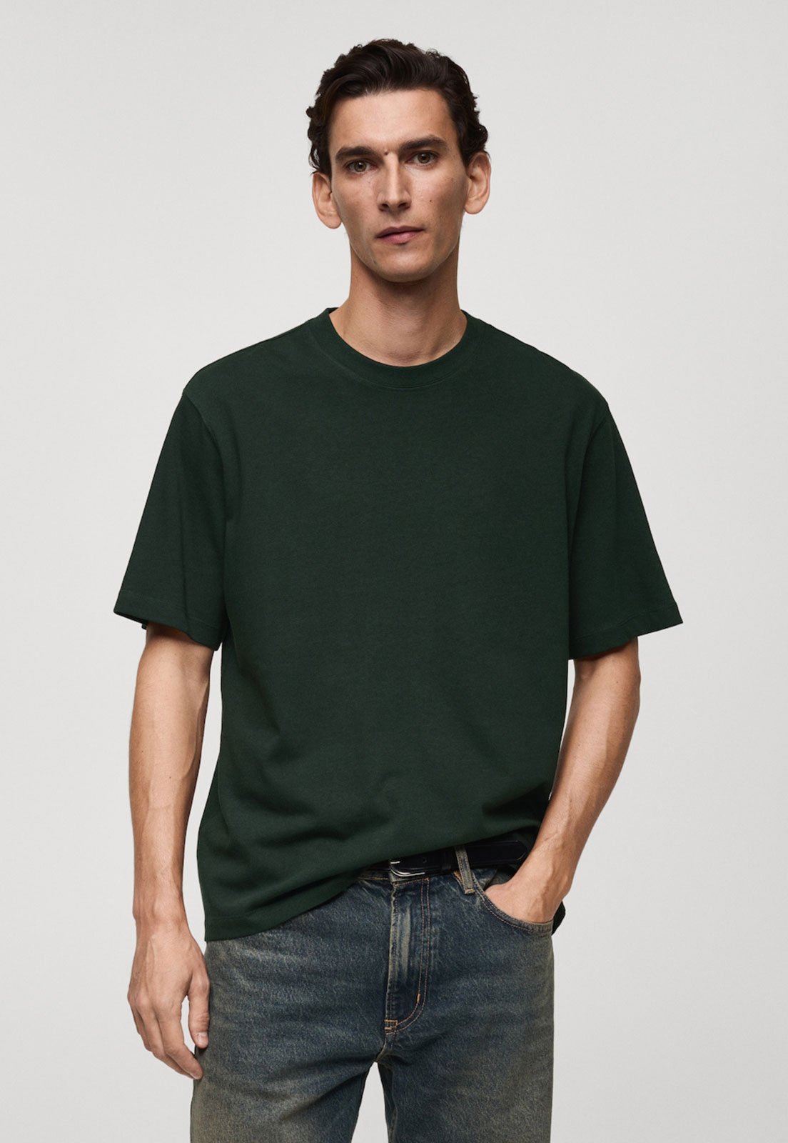 Camiseta Mango Relaxed Lisa Verde