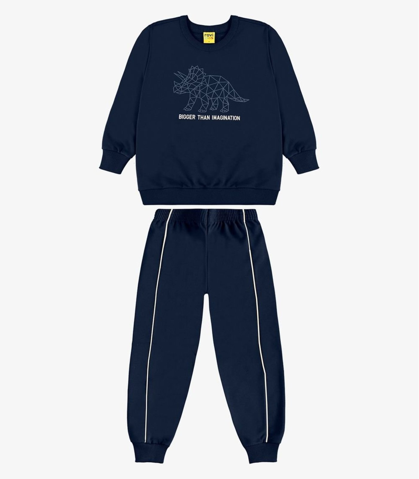 Infantil - Conjunto Blusão e Calça Moletom Rovi Azul