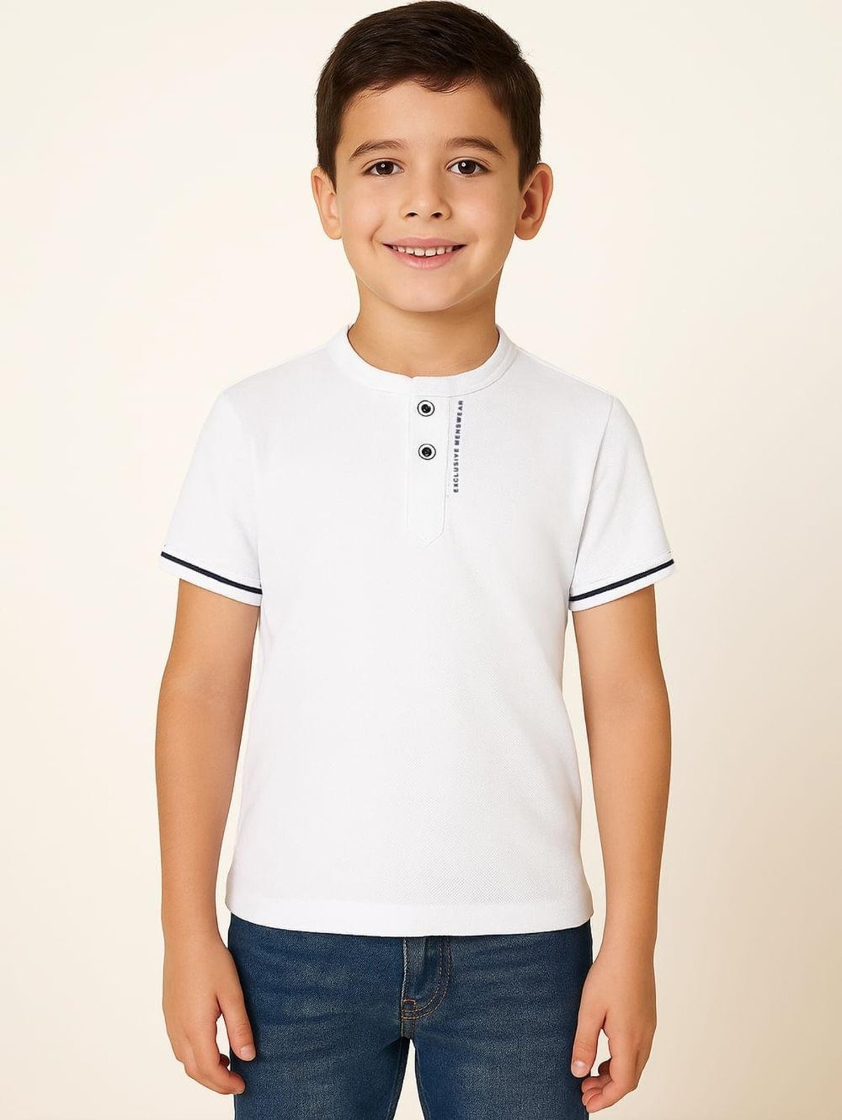 Infantil - Camiseta Manga Curta Para Menino - BRANCO