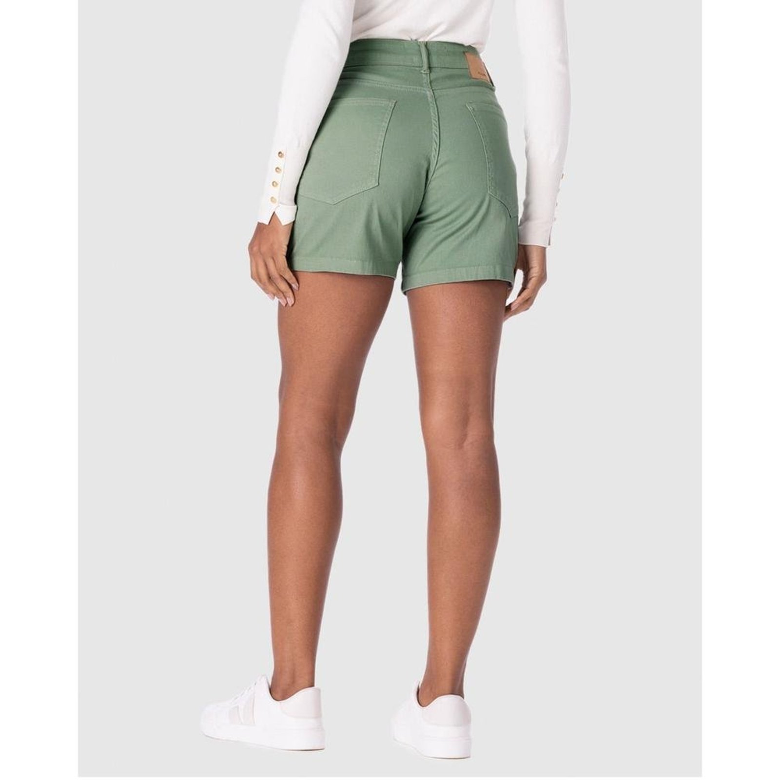 Vista 3 Bermuda Feminina Comfort Em Sarja Com Elastano Malwee verde Malwee verde